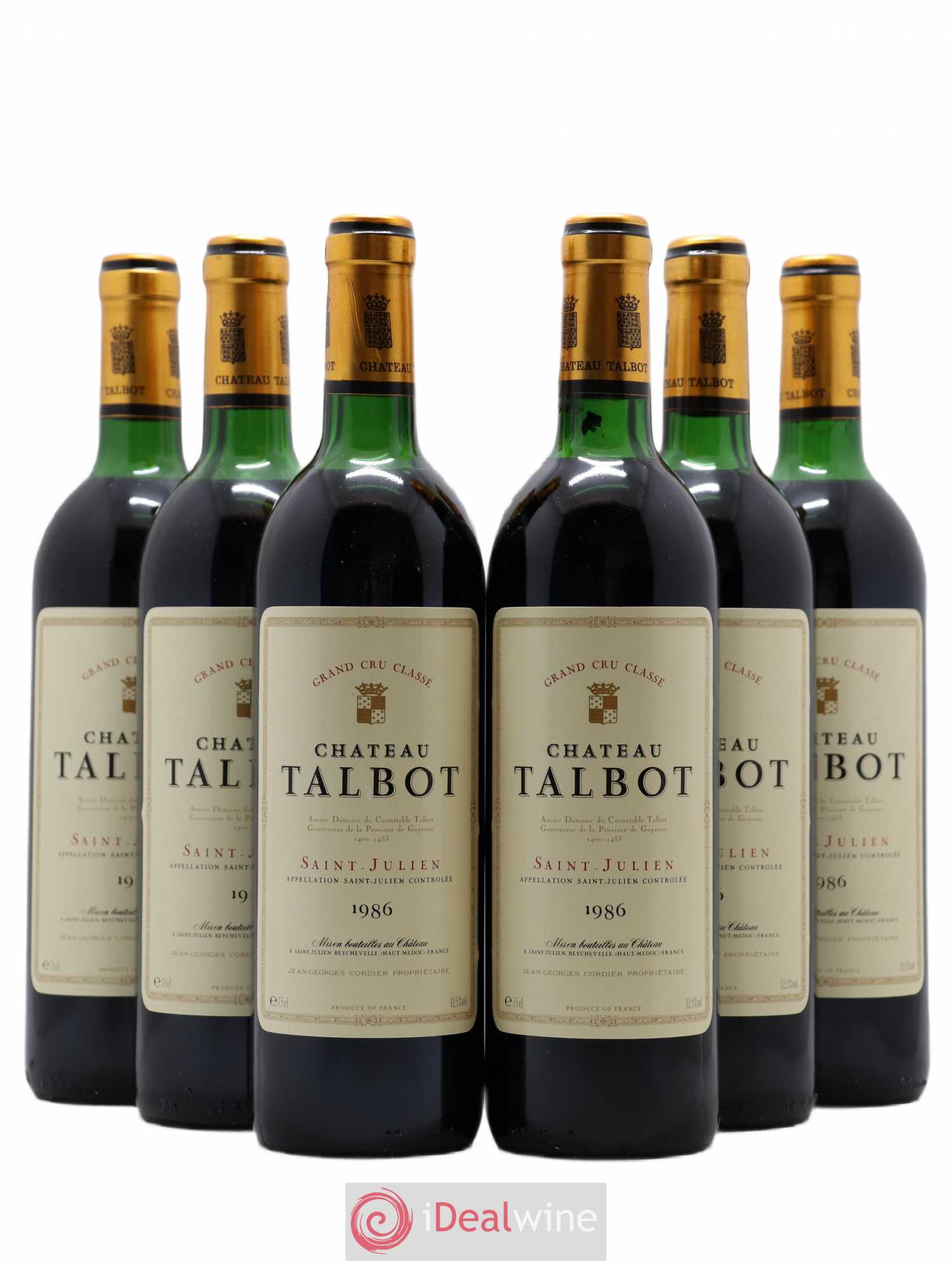 Château Talbot 4ème Grand Cru Classé 1986 - Lot de 6 bouteilles - 0