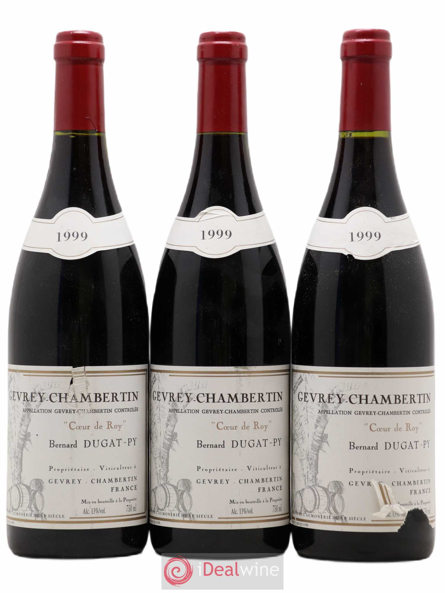 Gevrey-Chambertin Coeur de Roy Très Vieilles Vignes Dugat-Py 1999 - Lot de 3 bouteilles - 0