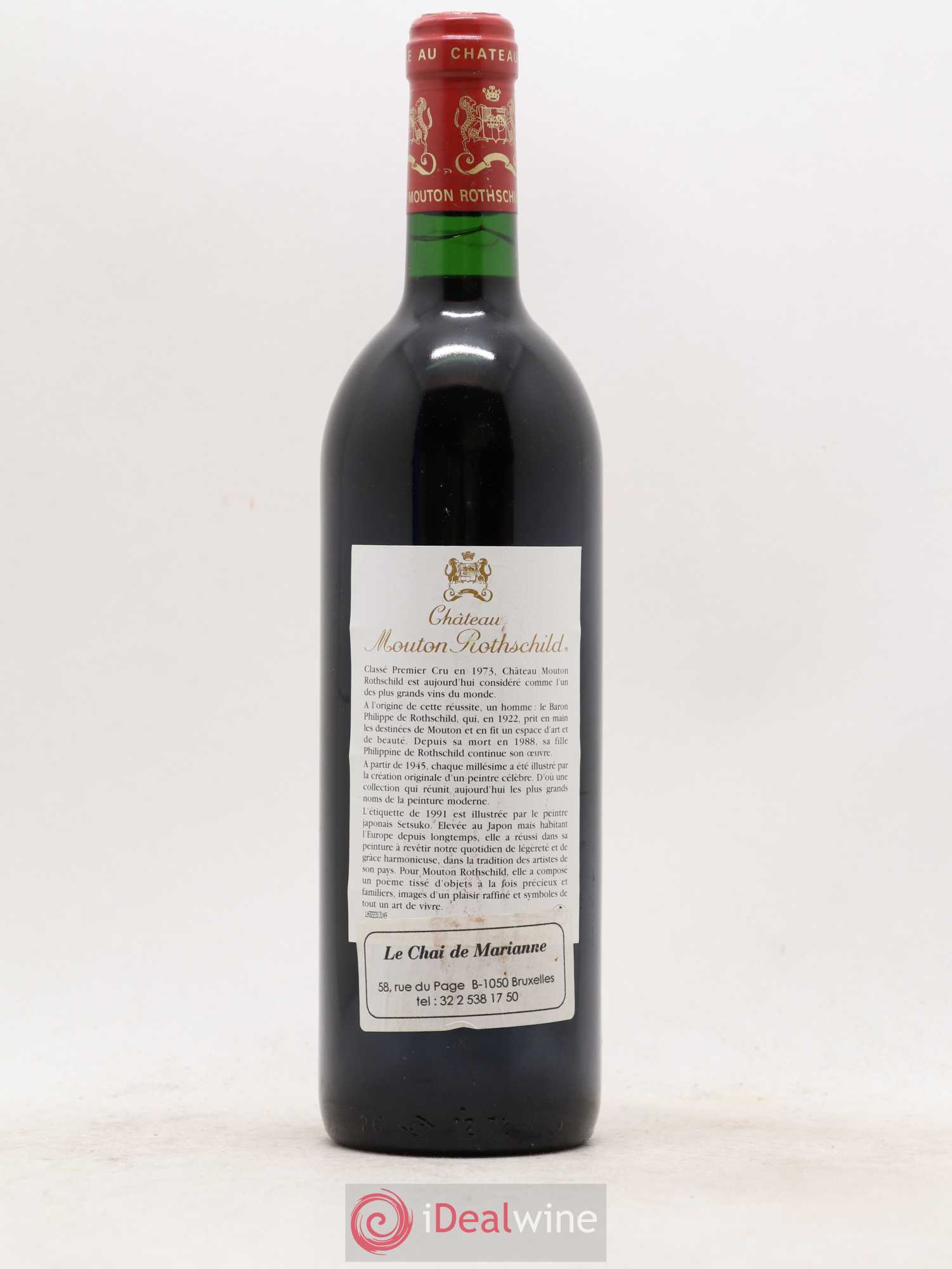 Château Mouton Rothschild 1er Grand Cru Classé 1991 - Lot de 1 bouteille - 1