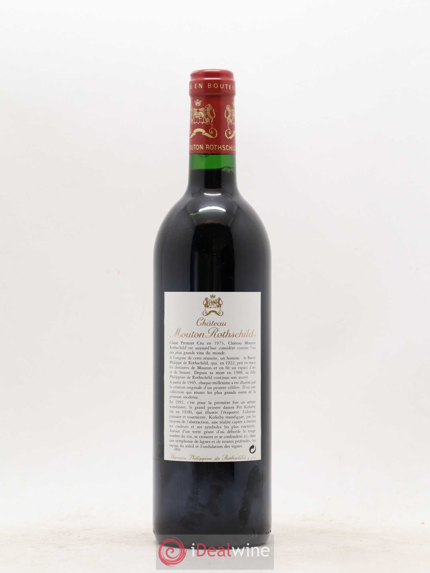 Château Mouton Rothschild 1er Grand Cru Classé 1992 - Lot de 1 bouteille - 1