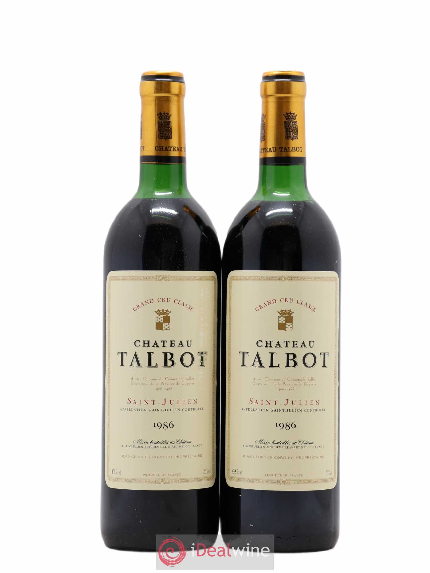 Château Talbot 4ème Grand Cru Classé 1986 - Lot de 2 bouteilles - 0