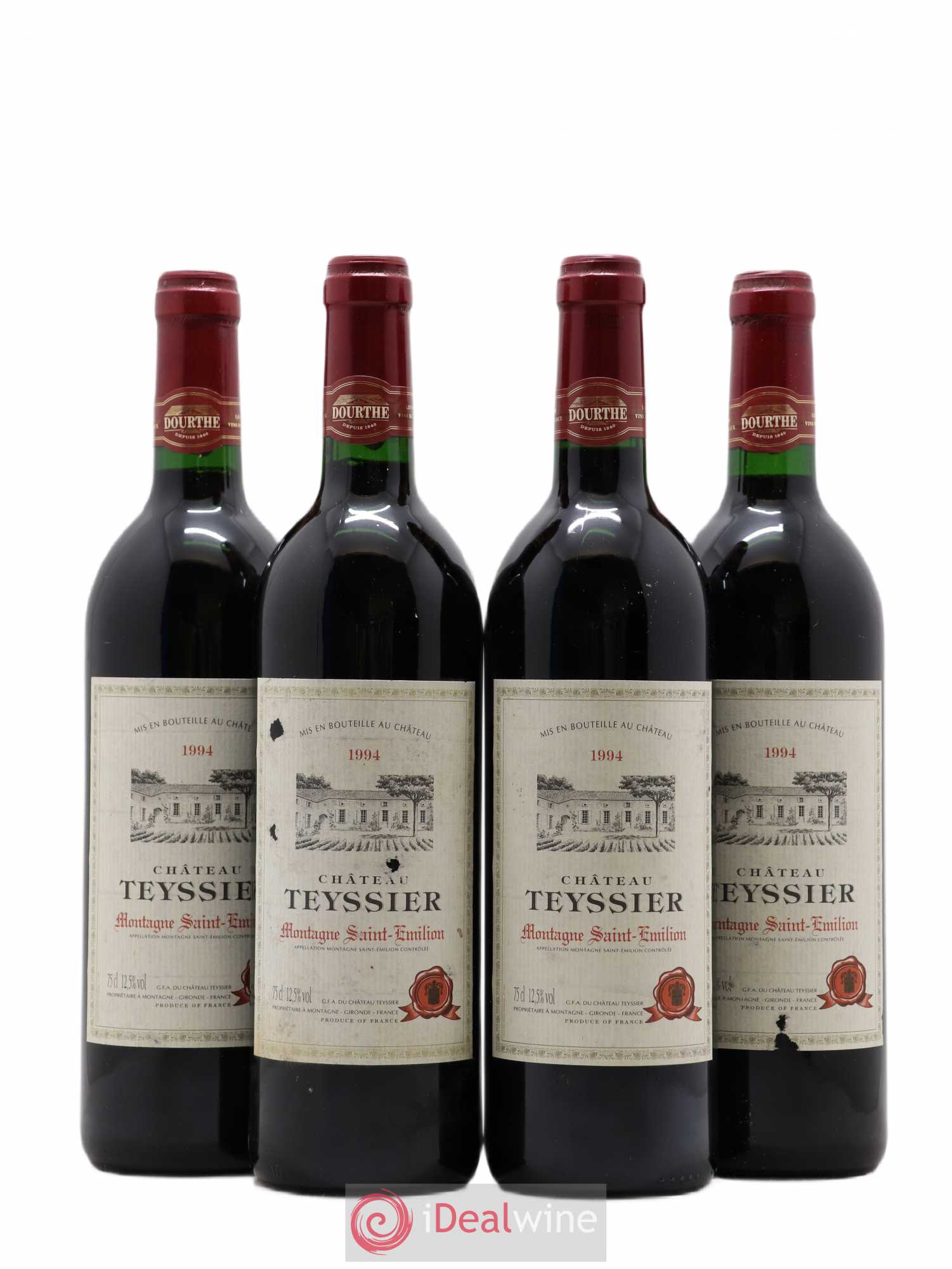 Montagne Saint-Émilion Chateau Teyssier (sans prix de réserve) 1994 - Posten von 4 Flaschen - 0