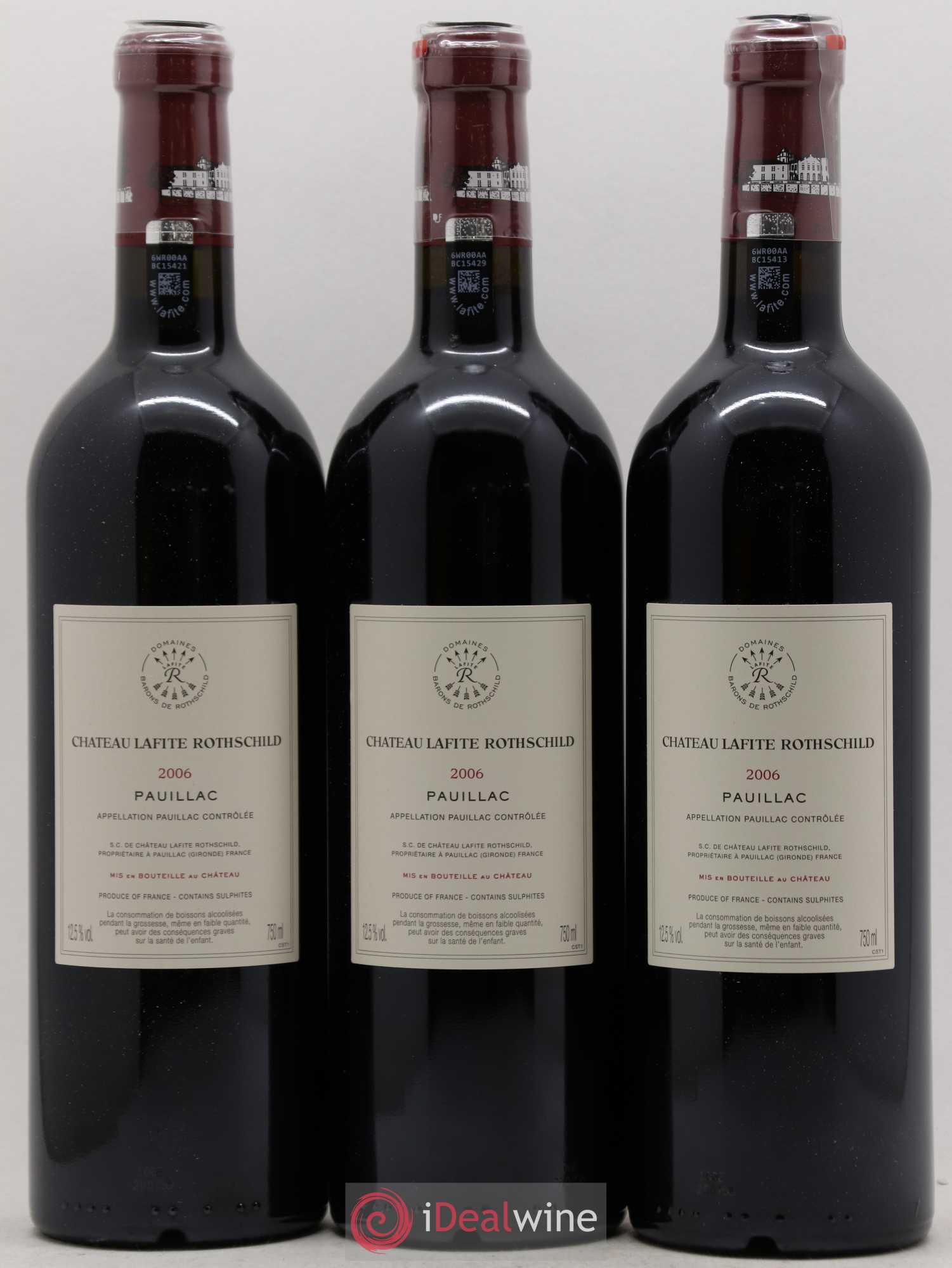 Château Lafite Rothschild 1er Grand Cru Classé 2006 - Lot de 3 bouteilles - 1