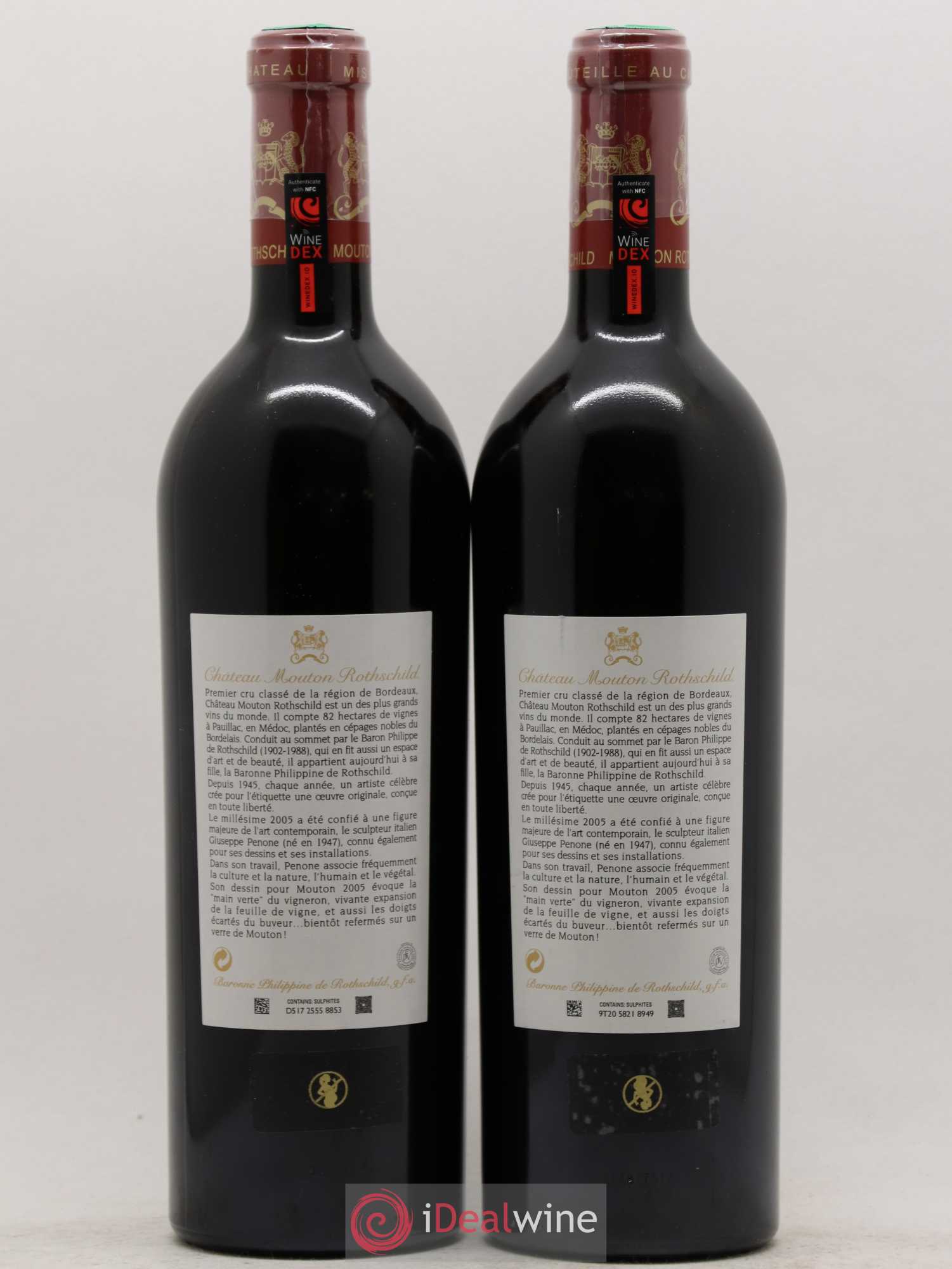 Château Mouton Rothschild 1er Grand Cru Classé 2005 - Lot de 2 bouteilles - 1