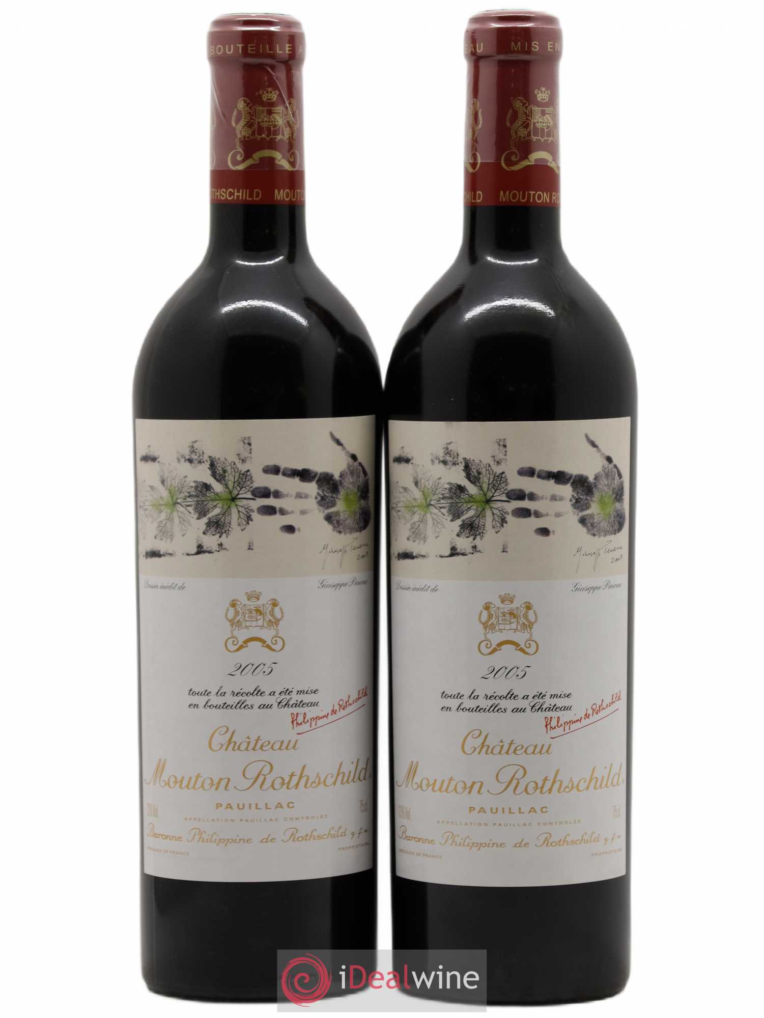 Château Mouton Rothschild 1er Grand Cru Classé 2005 - Lot de 2 bouteilles - 0