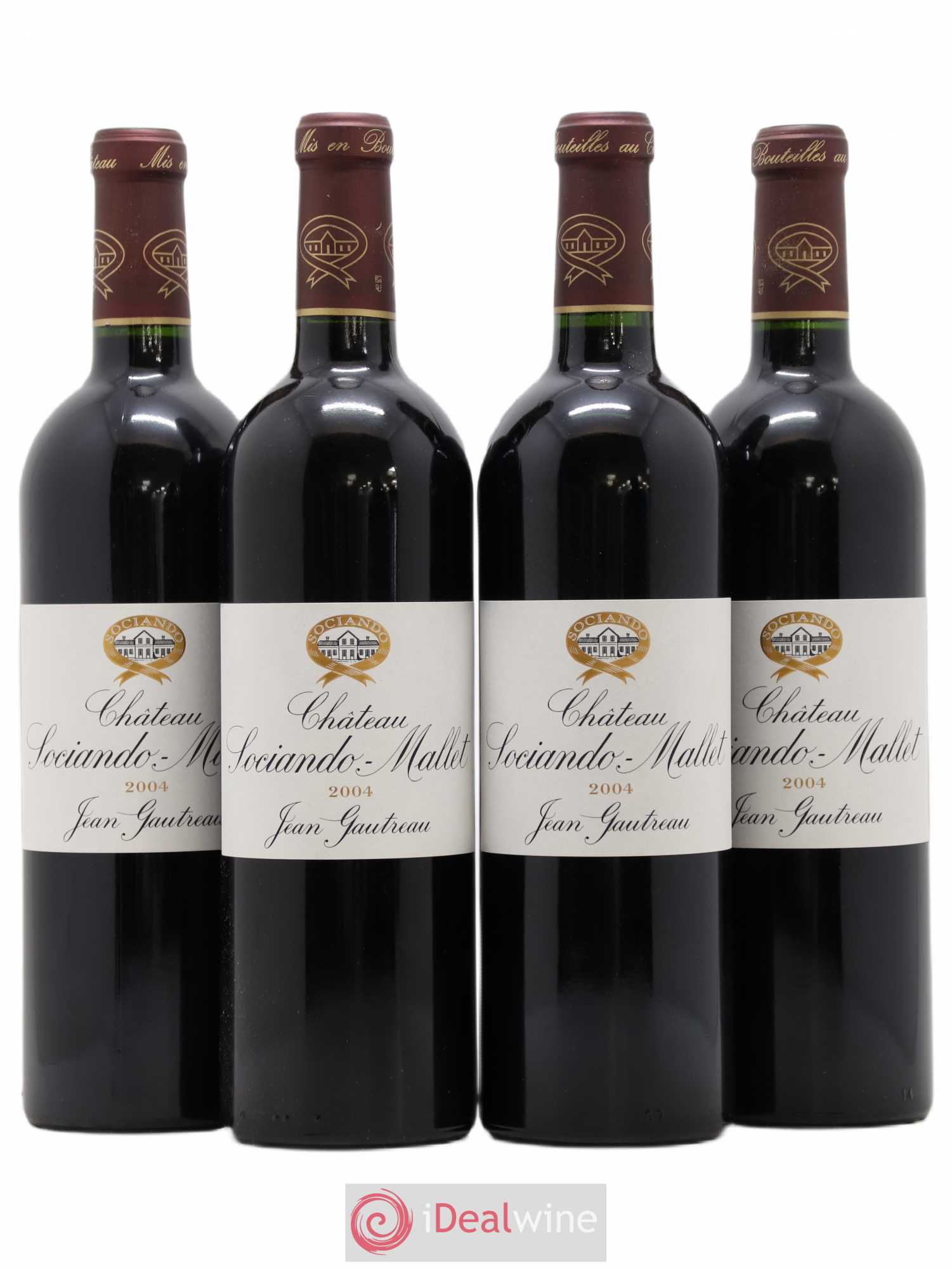 Château Sociando Mallet 2004 - Lot de 4 bouteilles - 0