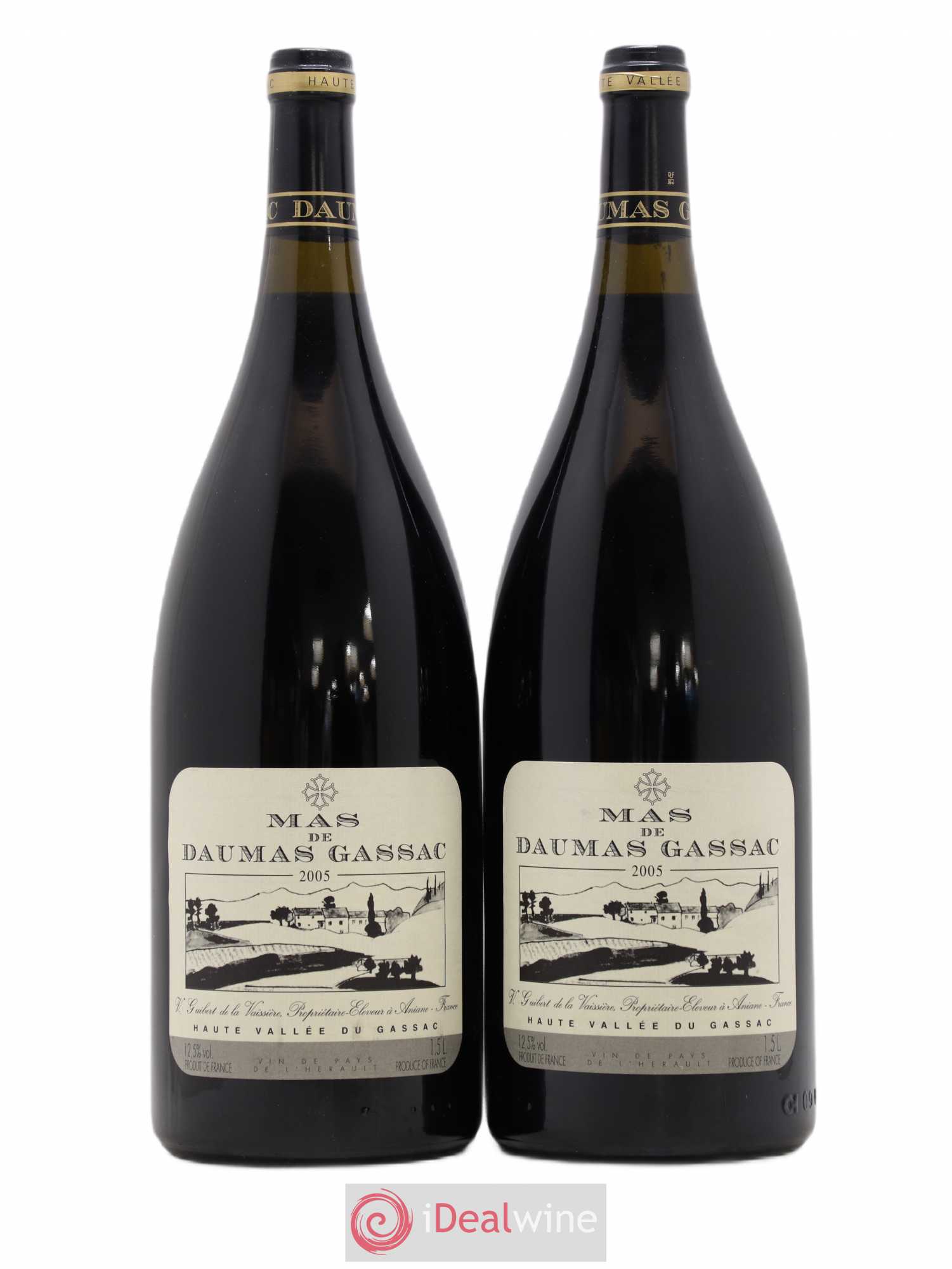 Saint-Guilhem-le-Désert - Cité d'Aniane Mas Daumas Gassac Famille Guibert de La Vaissière 2005 - Lot de 2 magnums - 0