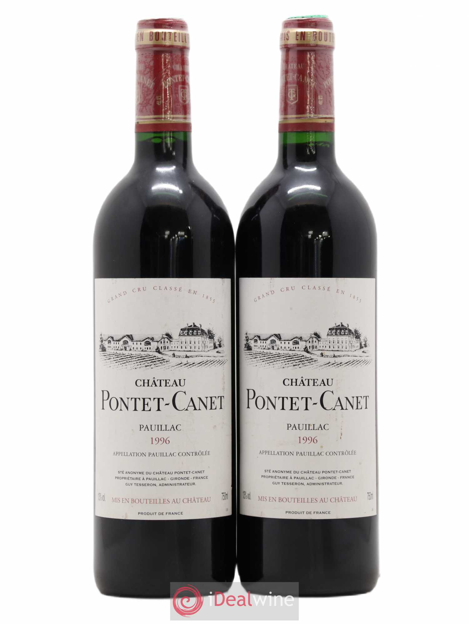 Château Pontet Canet 5ème Grand Cru Classé 1996 - Lot de 2 bouteilles - 0