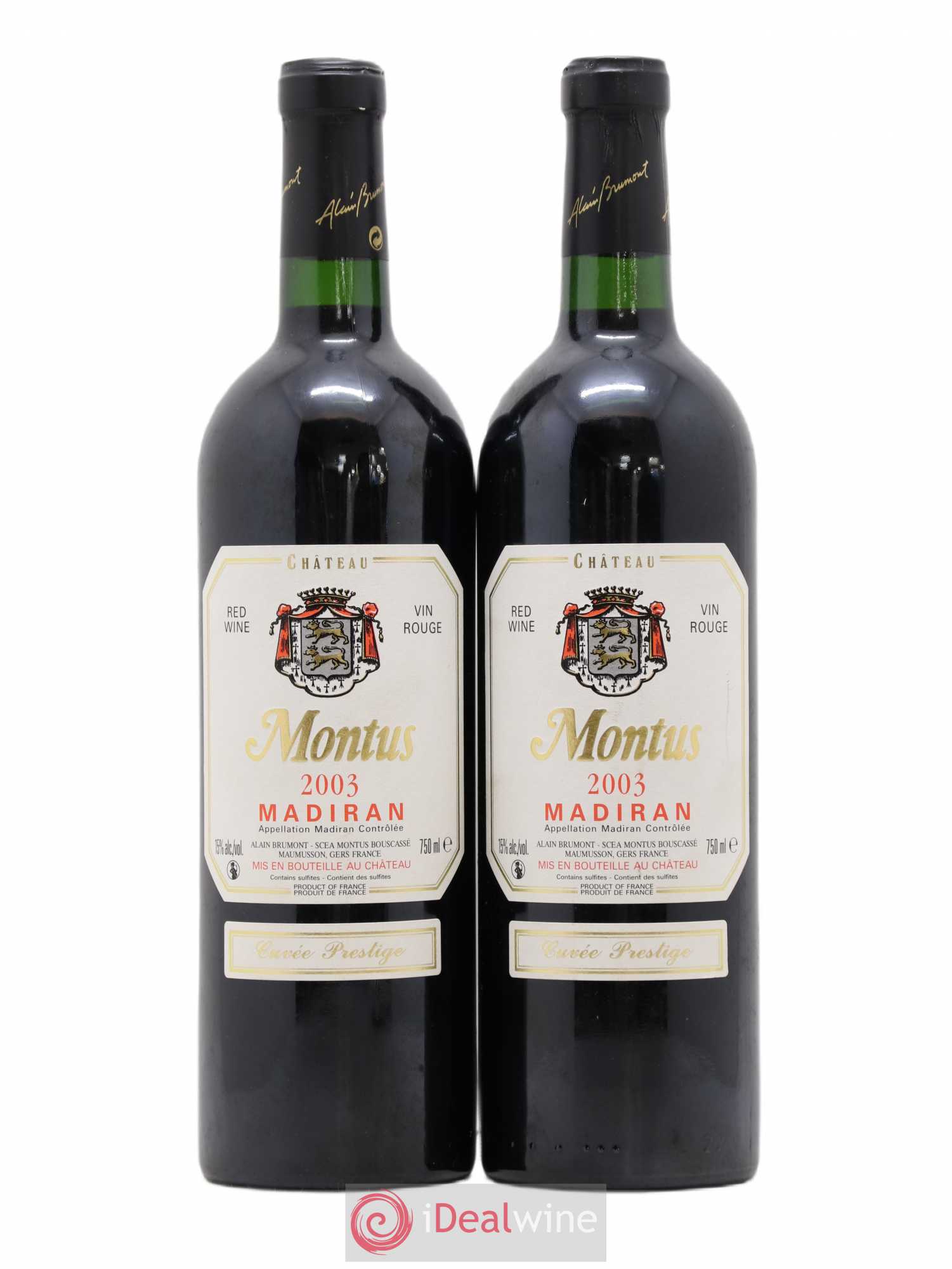 Madiran Château Montus-Prestige Alain Brumont 2003 - Lot de 2 bouteilles - 0