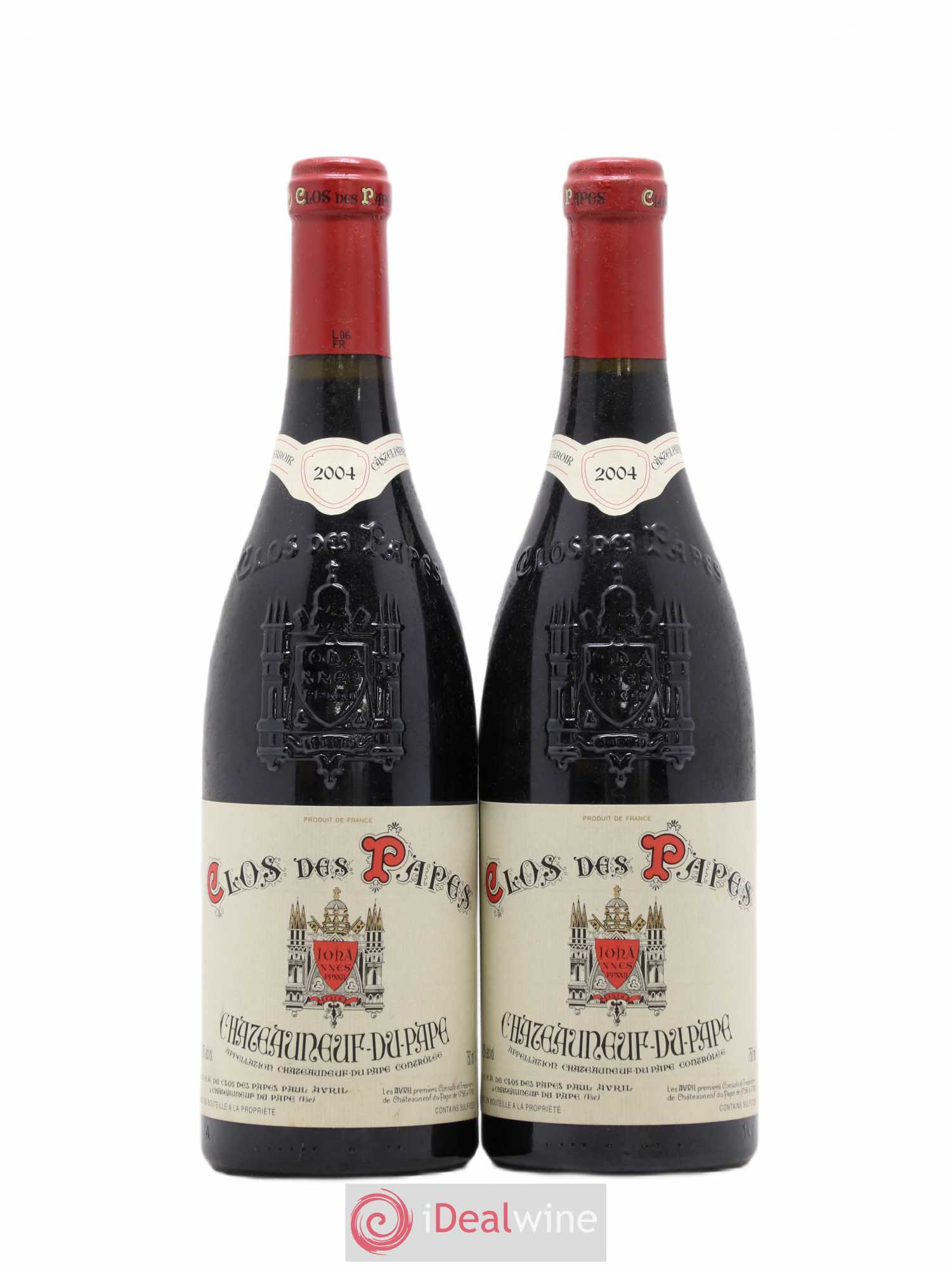 Châteauneuf-du-Pape Clos des Papes - Paul Avril 2004 - Lot de 2 bouteilles - 0
