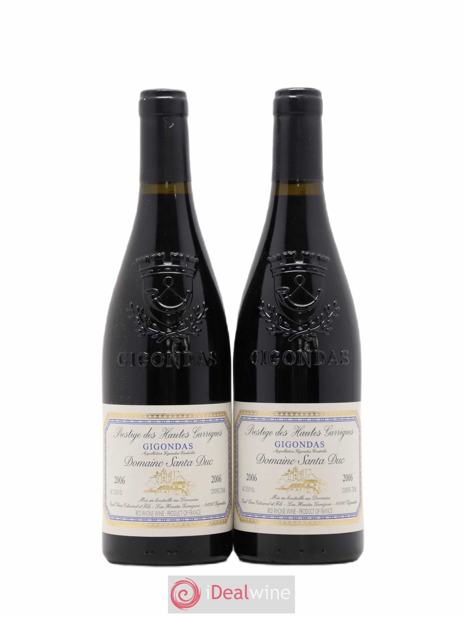 Gigondas Santa Duc (Domaine) Hautes Garrigues Famille Gras 2006 - Lot de 2 bouteilles - 0