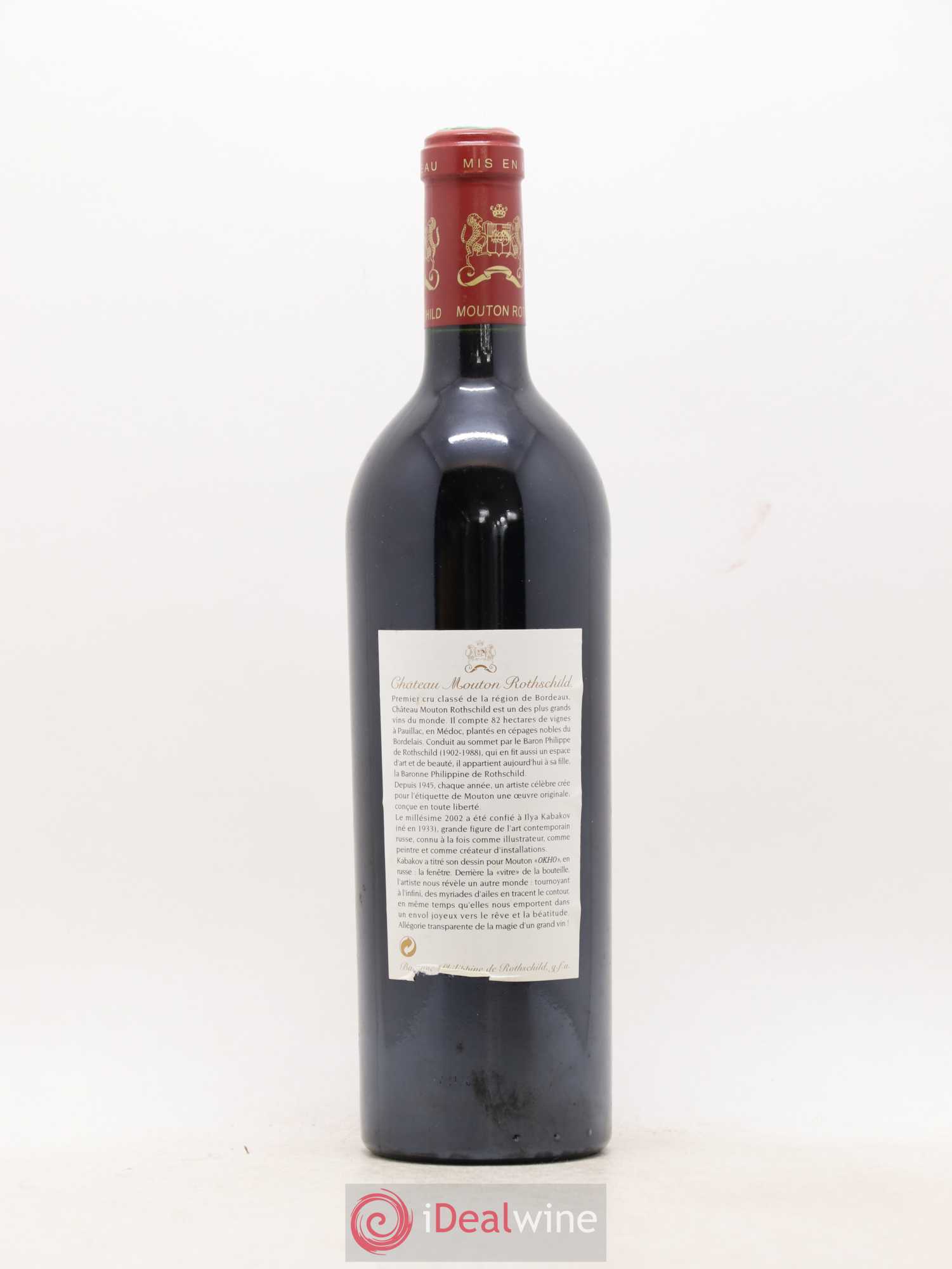 Château Mouton Rothschild 1er Grand Cru Classé 2002 - Lot de 1 bouteille - 1