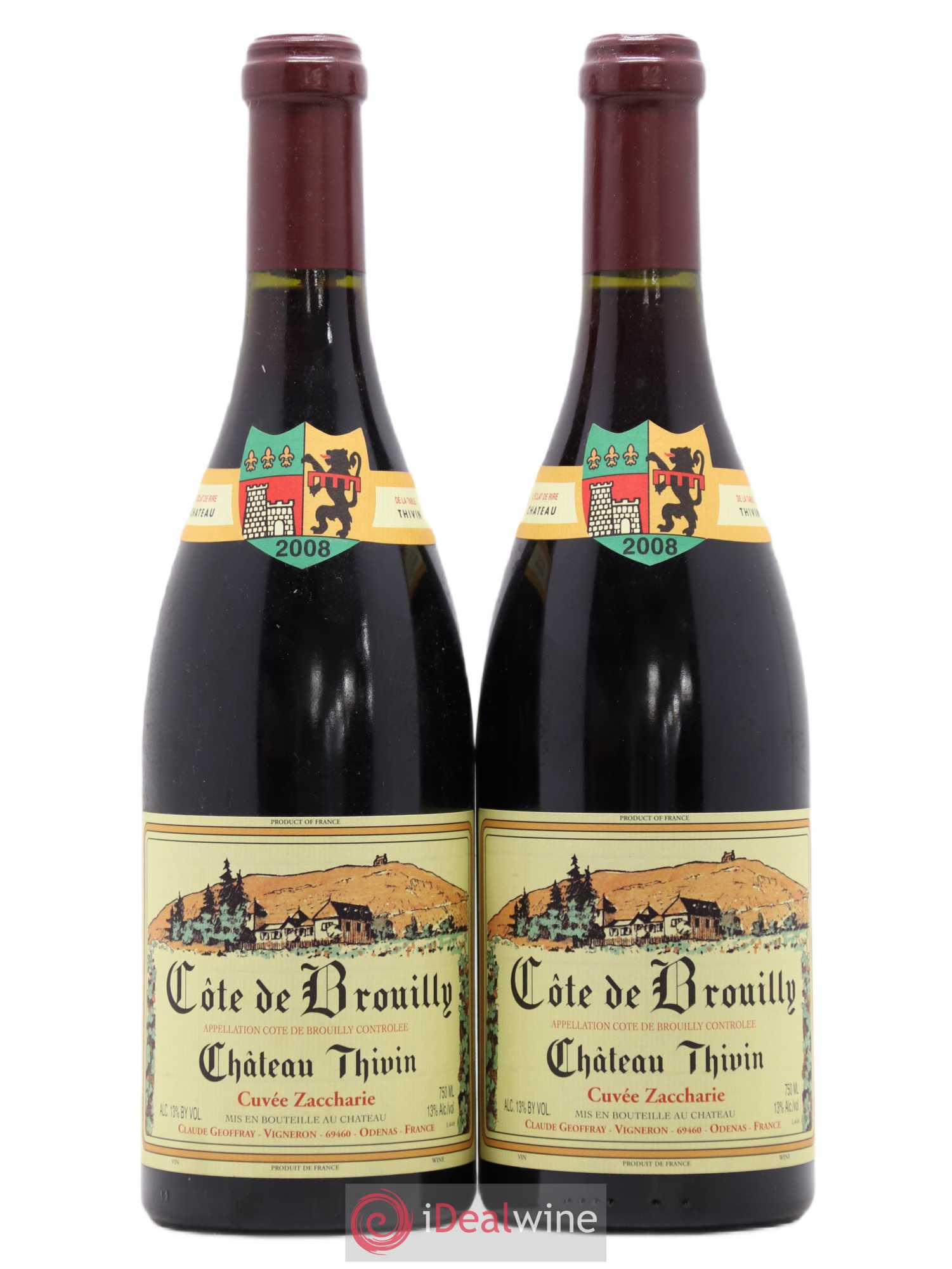 Côte de Brouilly Cuvée Zaccharie Château Thivin 2008 - Lot de 2 bouteilles - 0