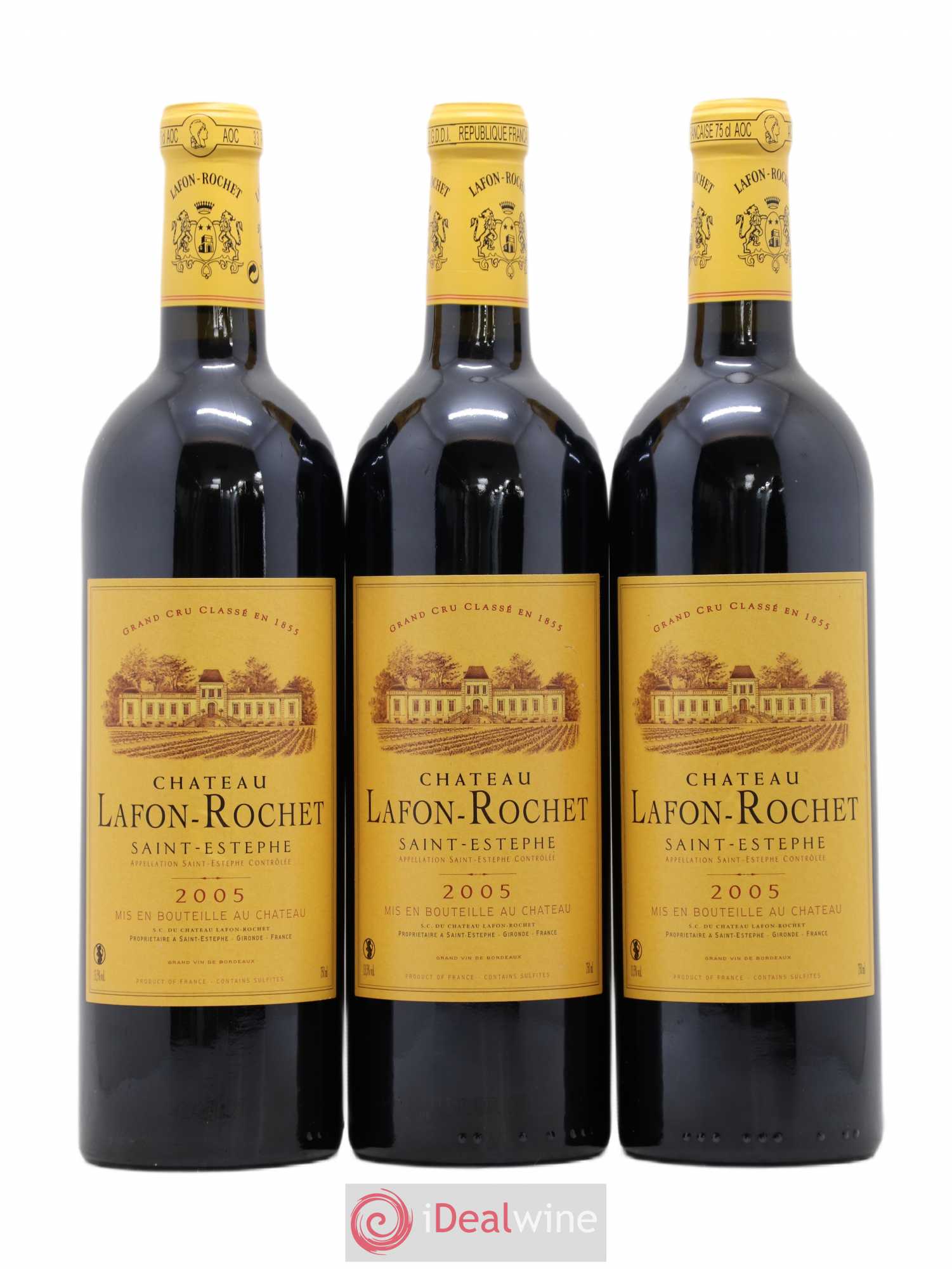 Château Lafon Rochet 4ème Grand Cru Classé 2005 - Lot de 3 bouteilles - 0