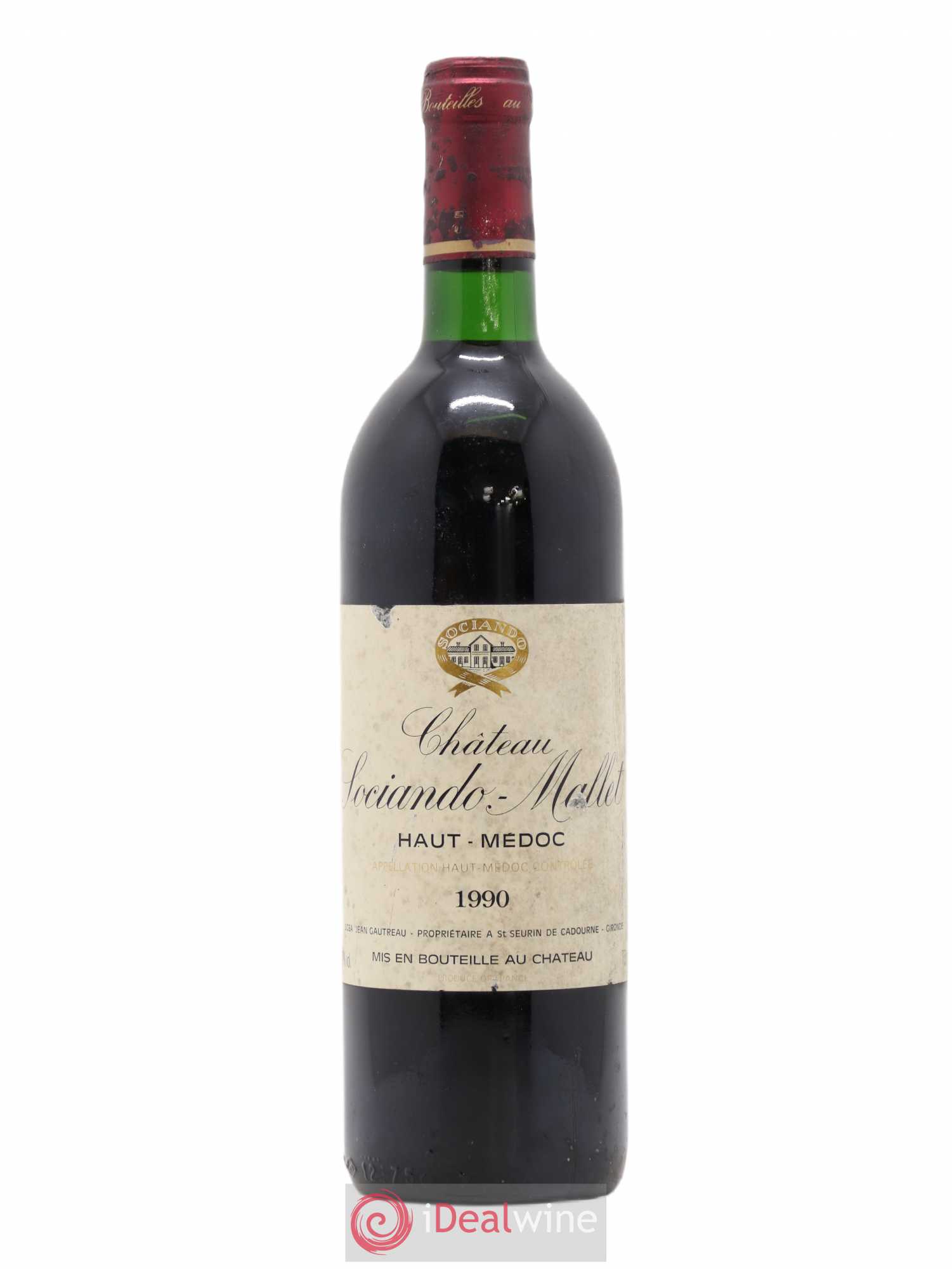 Château Sociando Mallet 1990 - Lot de 1 bouteille - 0