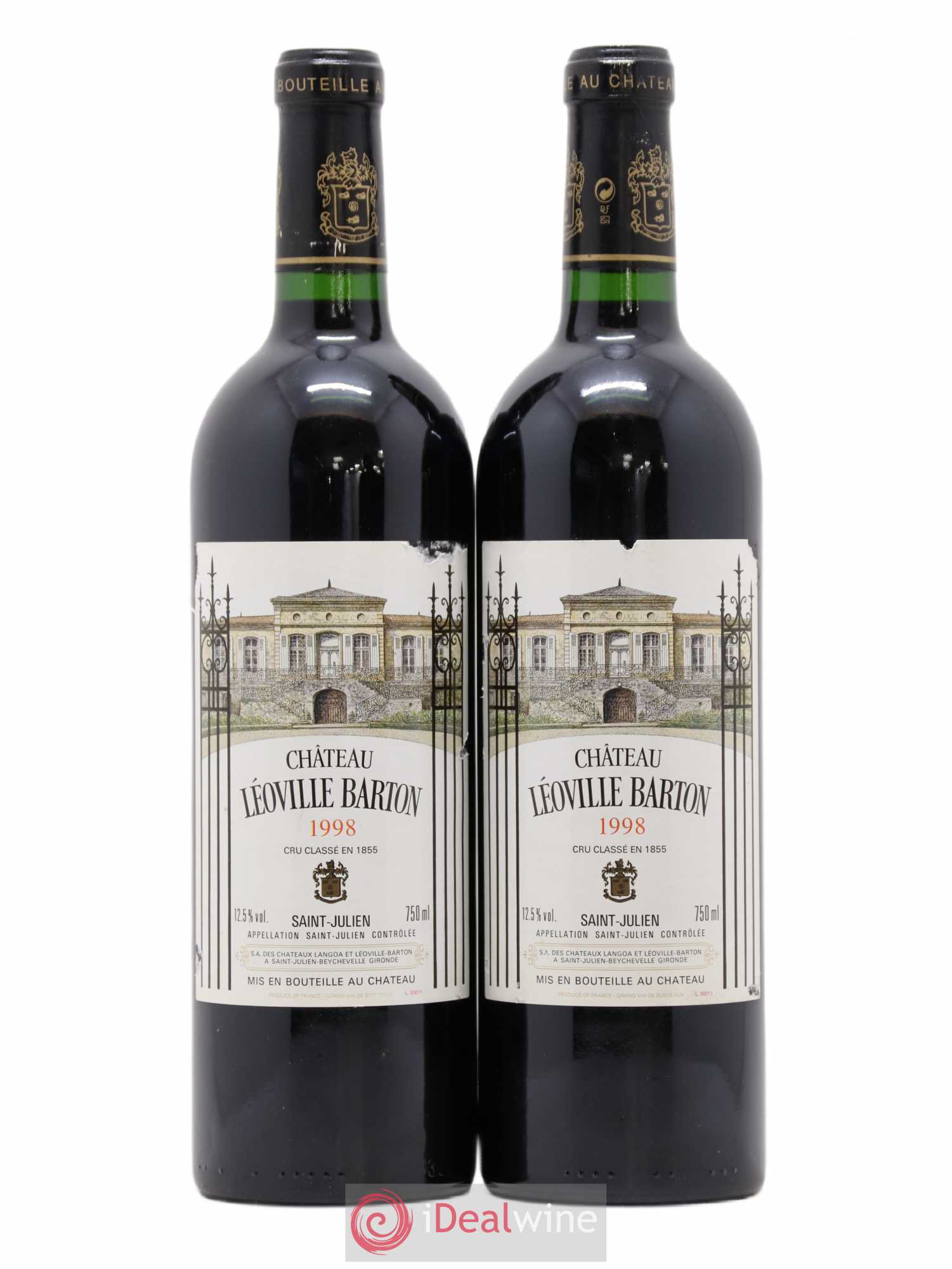 Château Léoville Barton 2ème Grand Cru Classé 1998 - Lot de 2 bouteilles - 0