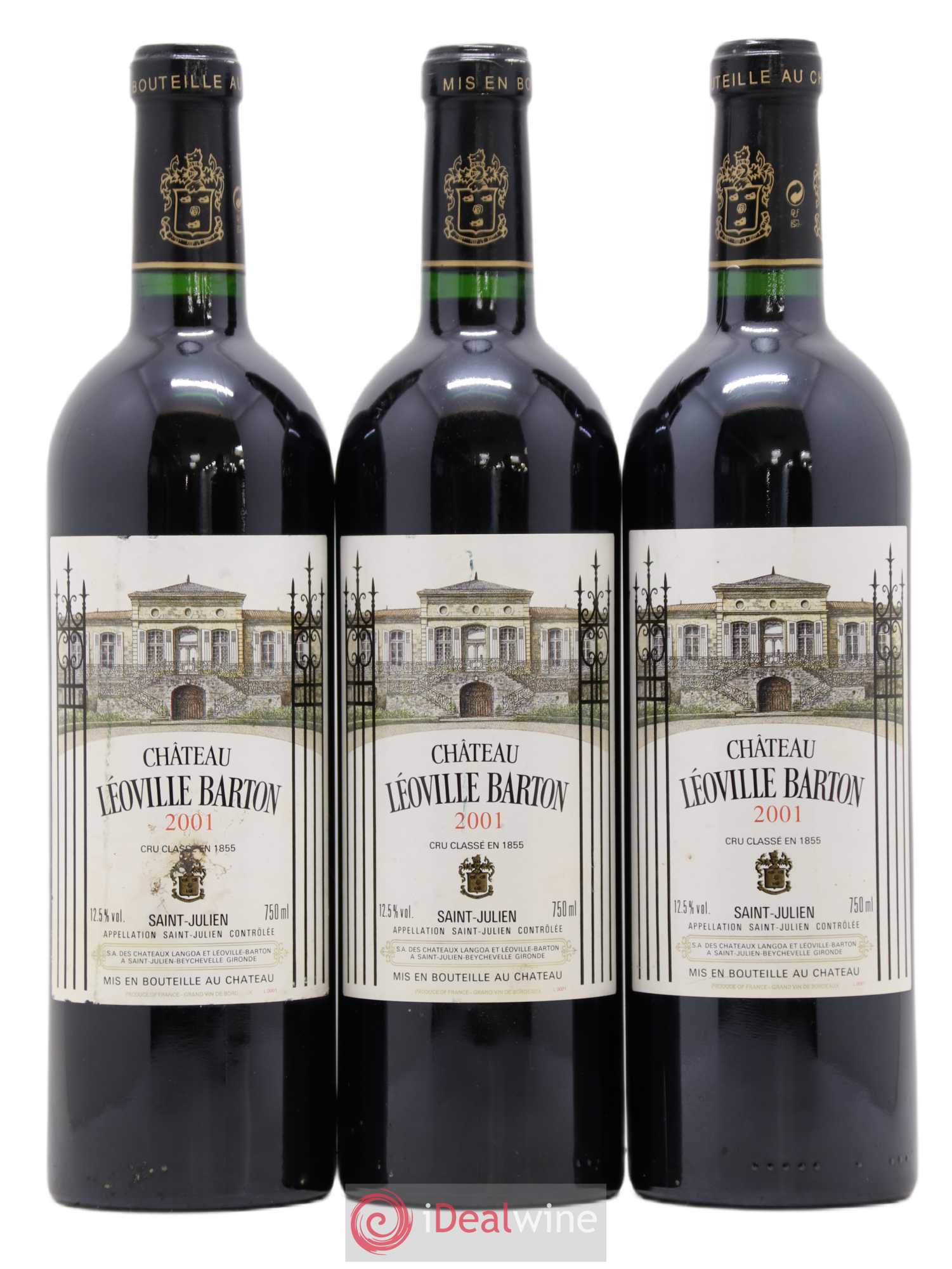 Château Léoville Barton 2ème Grand Cru Classé 2001 - Lot de 3 bouteilles - 0