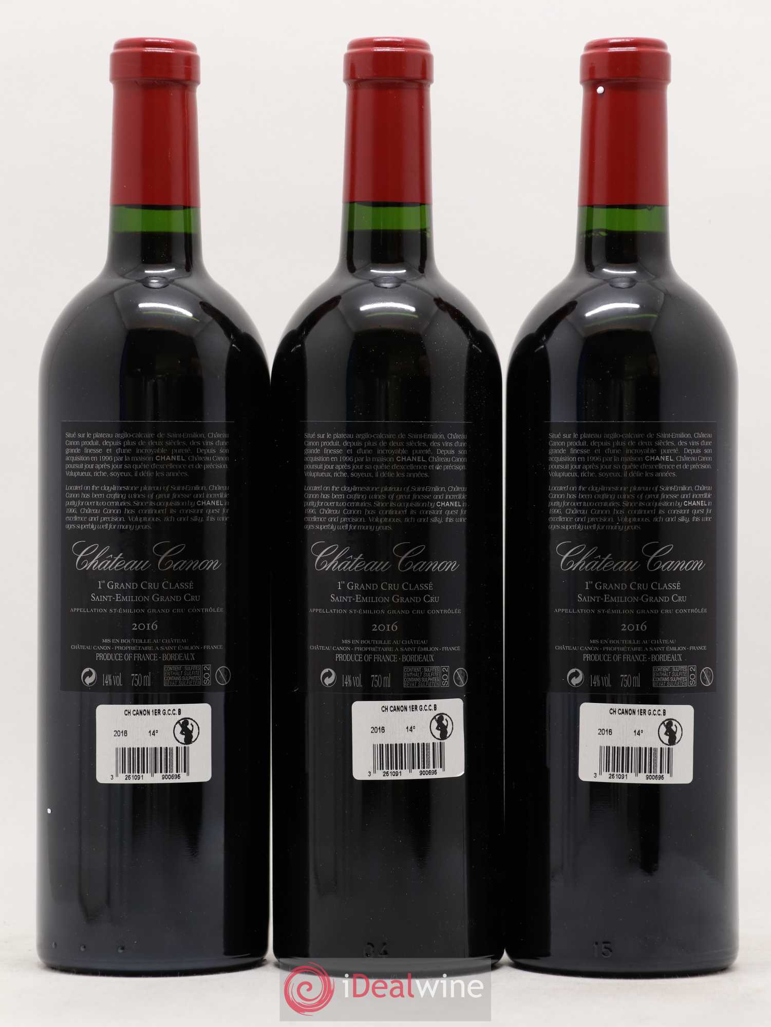 Château Canon 1er Grand Cru Classé B 2016 - Lot de 3 bouteilles - 1