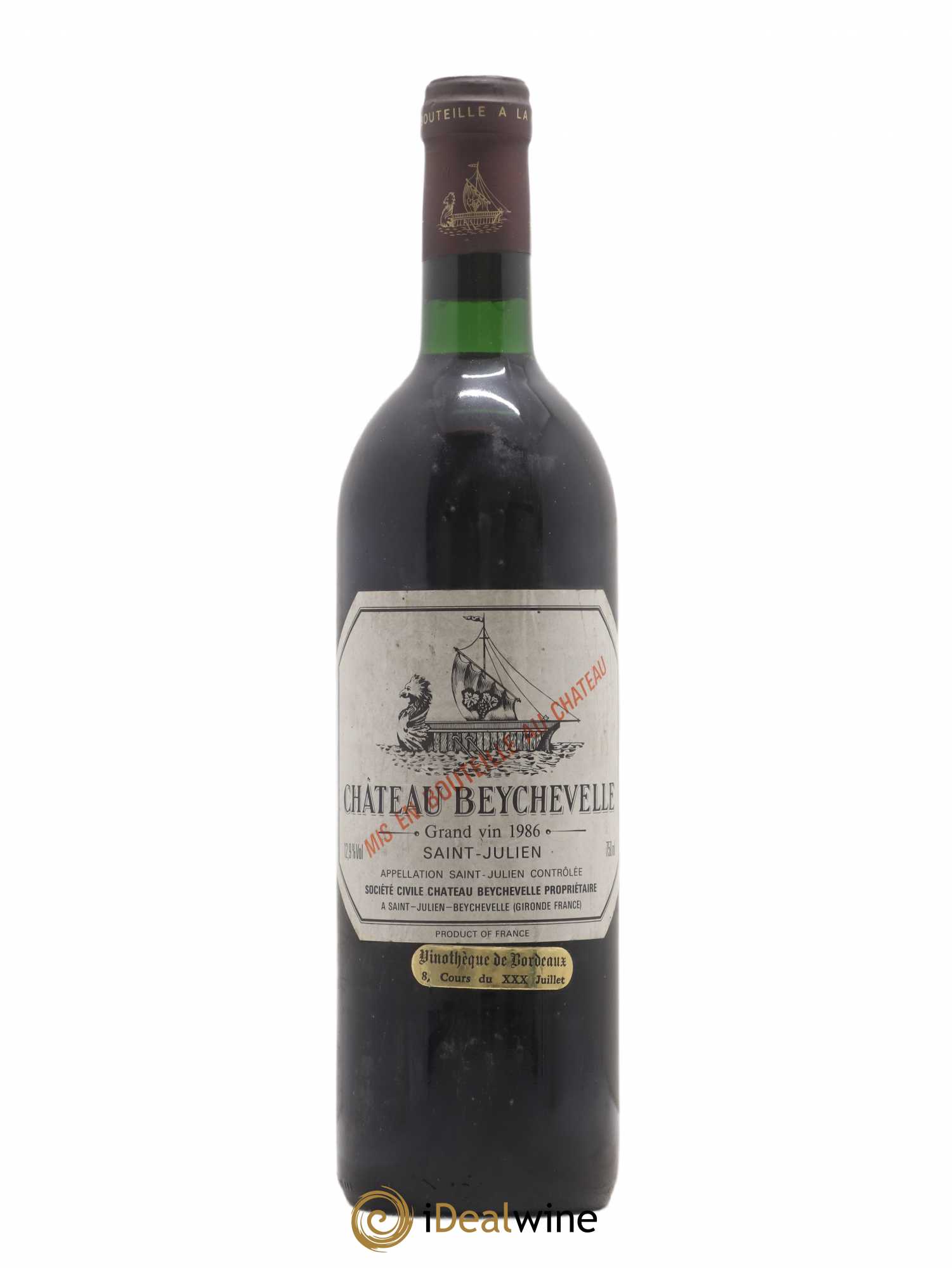 Château Beychevelle 4ème Grand Cru Classé 1986 - Lot de 1 bouteille - 0