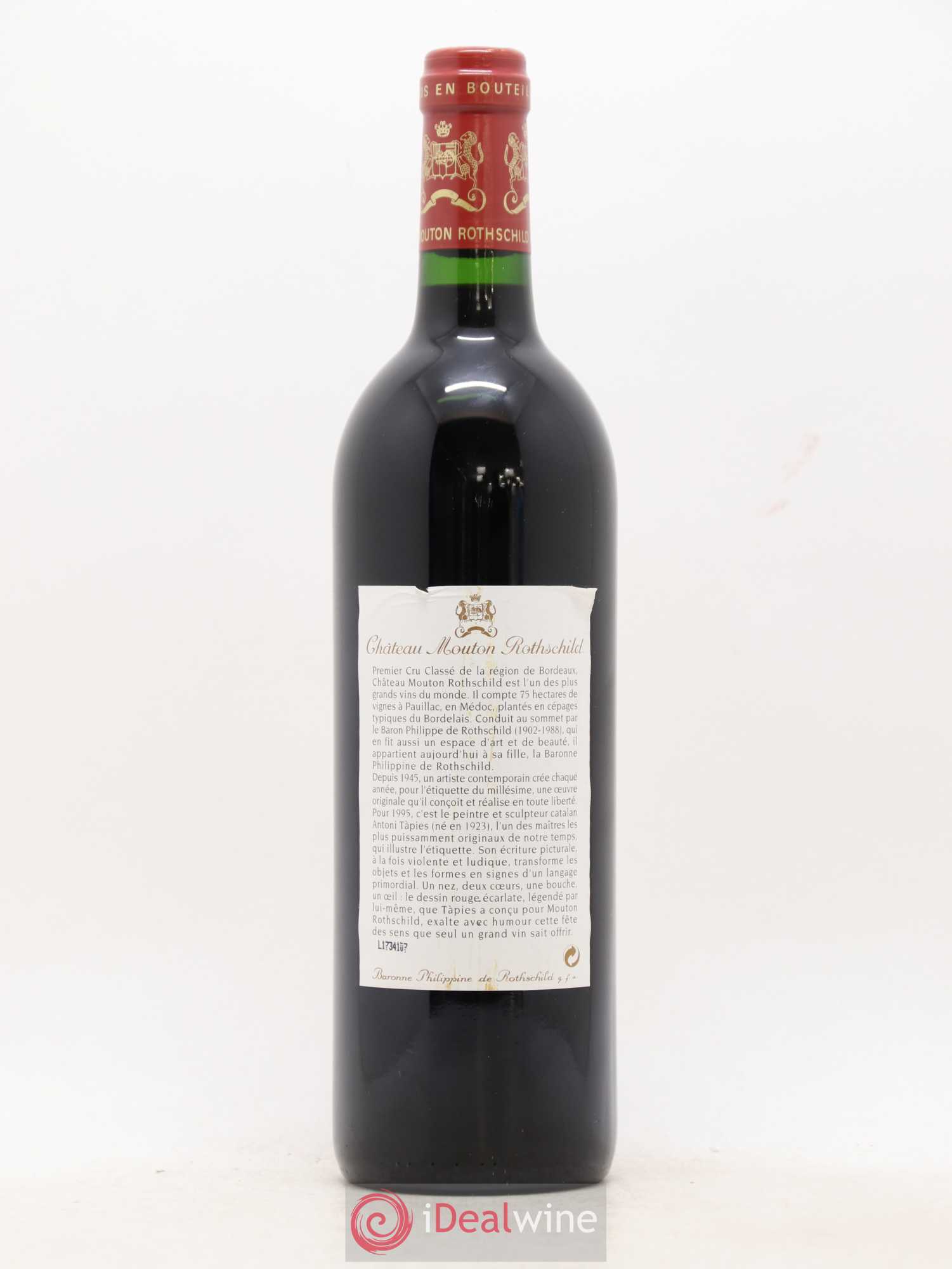 Château Mouton Rothschild 1er Grand Cru Classé 1995 - Lot de 1 bouteille - 1