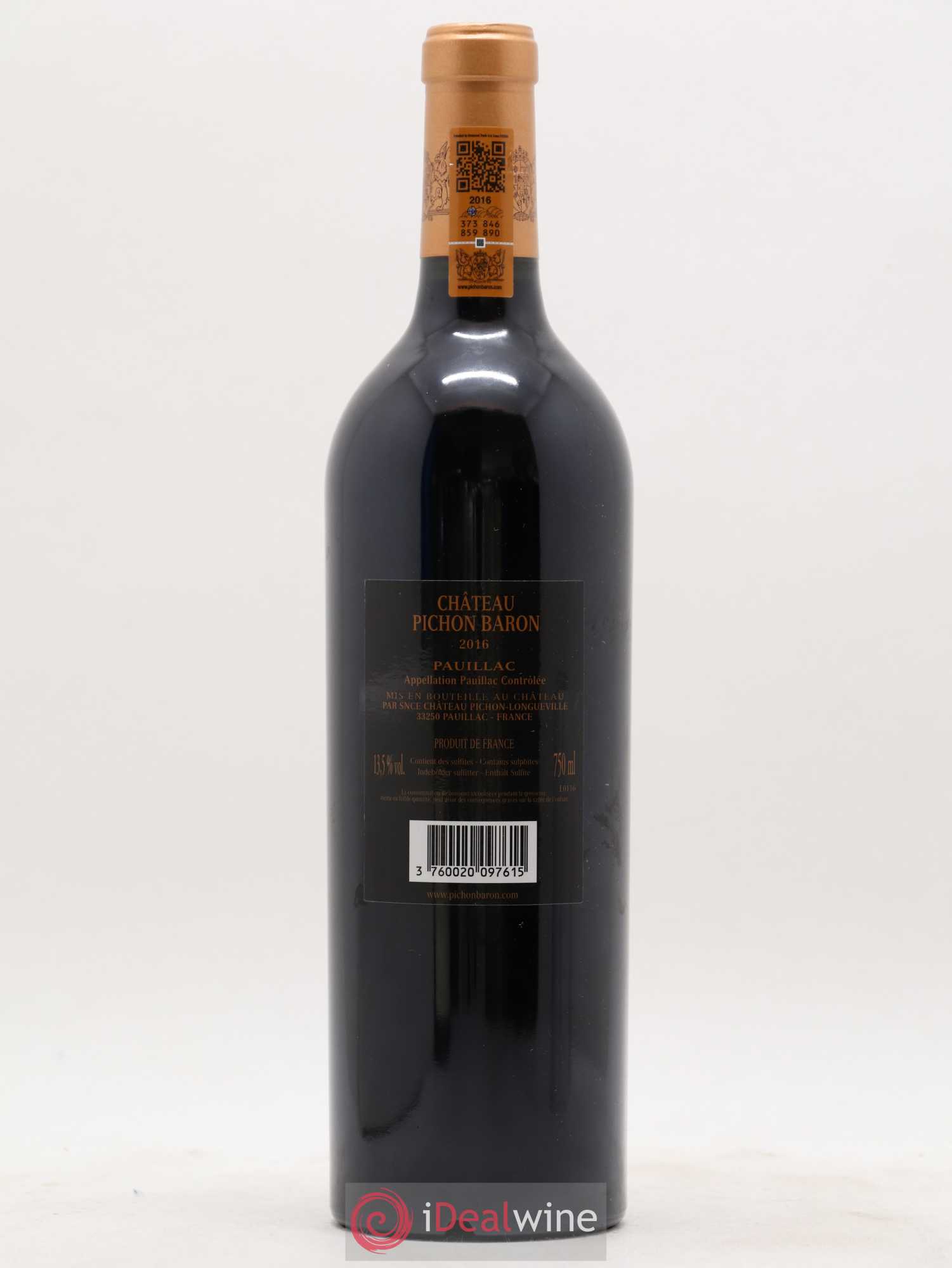 Pichon Longueville Baron 2ème Grand Cru Classé 2016 - Lot de 1 bouteille - 1