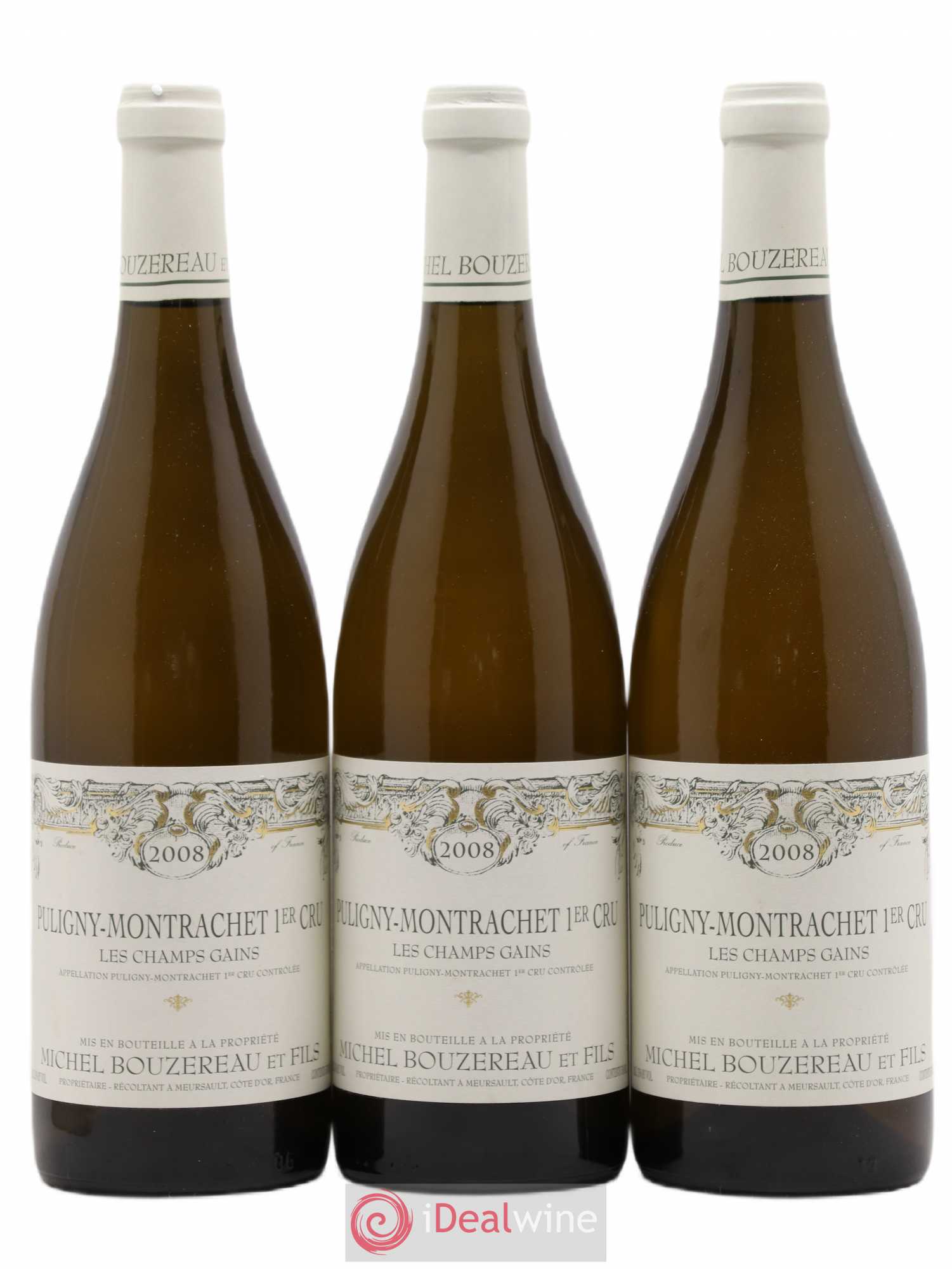 Puligny-Montrachet 1er Cru Les Champs Gains Michel Bouzereau et Fils (Domaine) 2008 - Lot de 3 bouteilles - 0