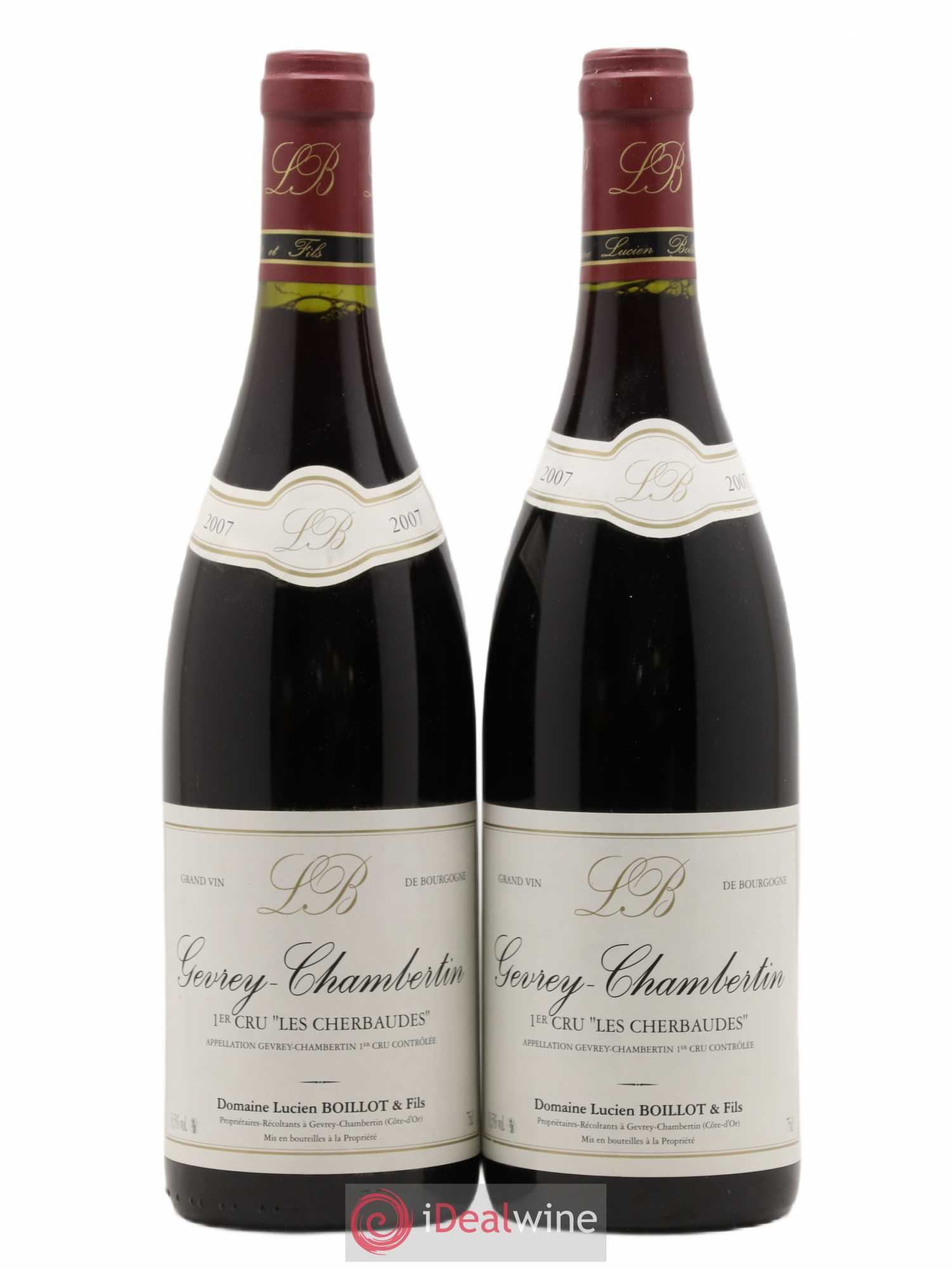 Gevrey-Chambertin 1er Cru Les Cherbaudes Domaine Lucien Boillot 2007 - Posten von 2 Flaschen - 0