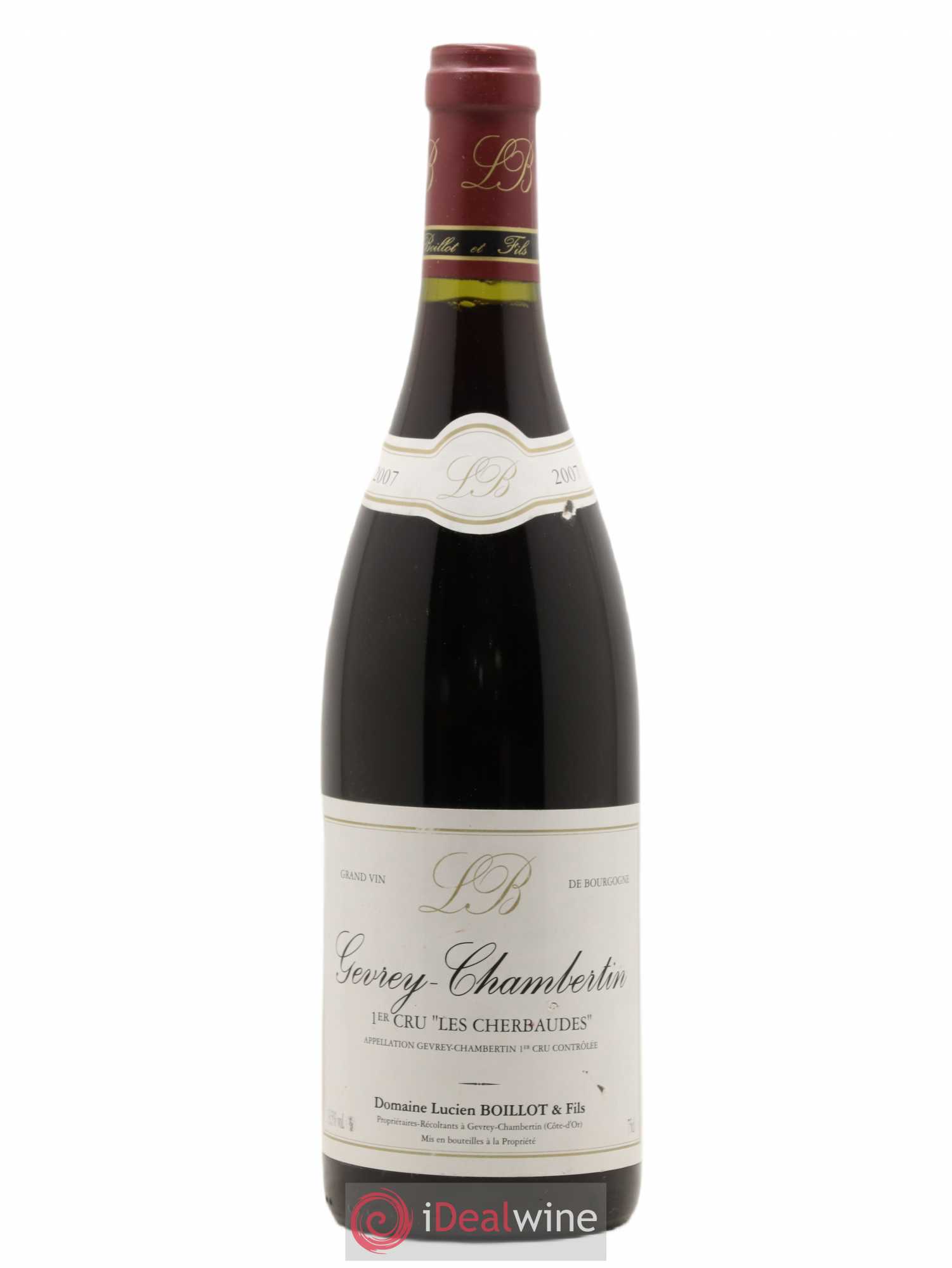 Gevrey-Chambertin 1er Cru Les Cherbaudes Domaine Lucien Boillot 2007 - Posten von 1 Flasche - 0