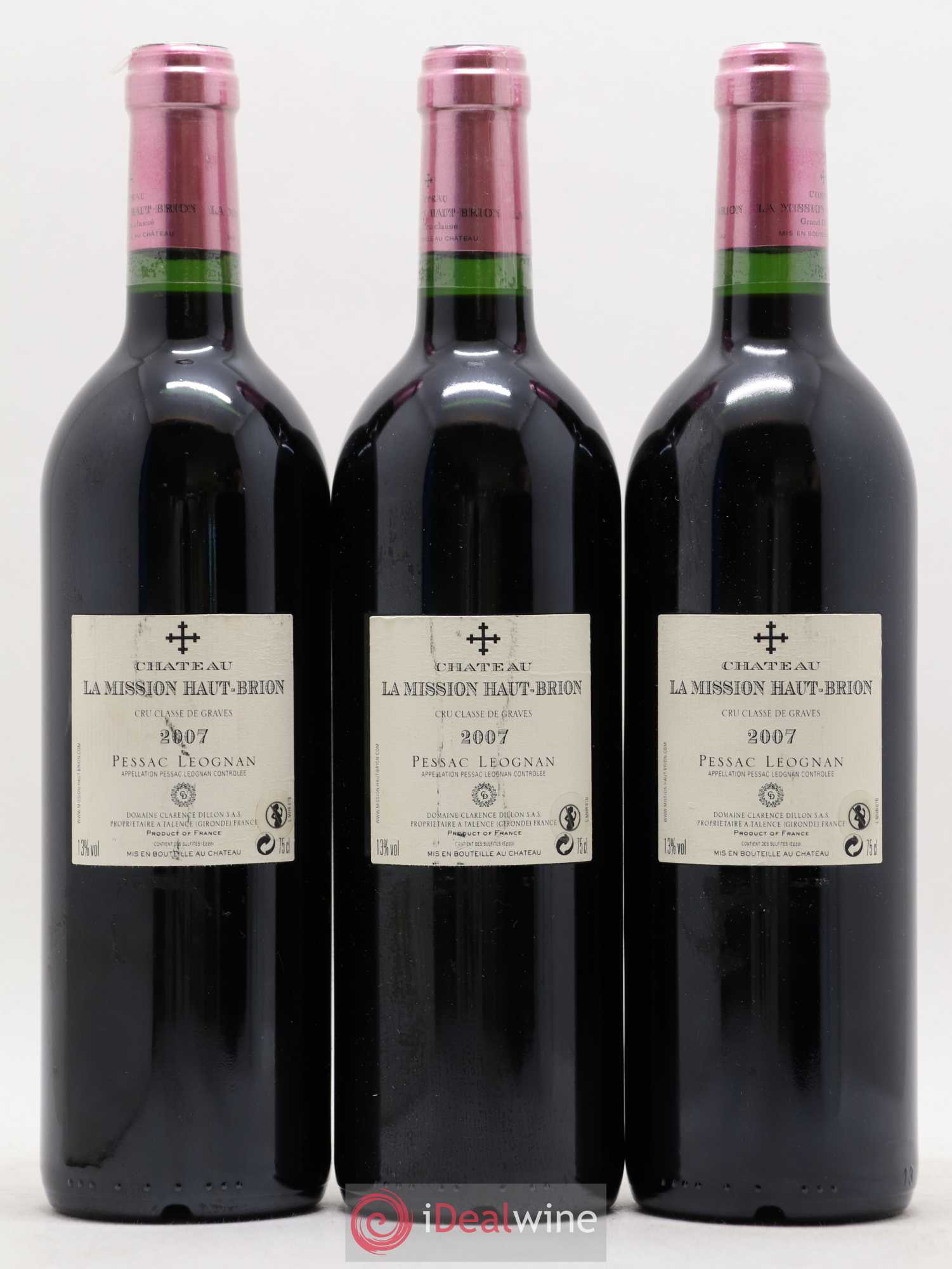 Château la Mission Haut-Brion Cru Classé de Graves 2007 - Lot de 3 bouteilles - 1