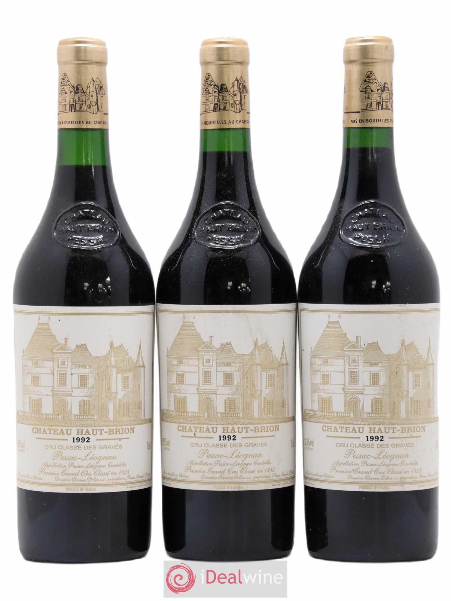 Château Haut Brion 1er Grand Cru Classé 1992 - Lot de 3 bouteilles - 0