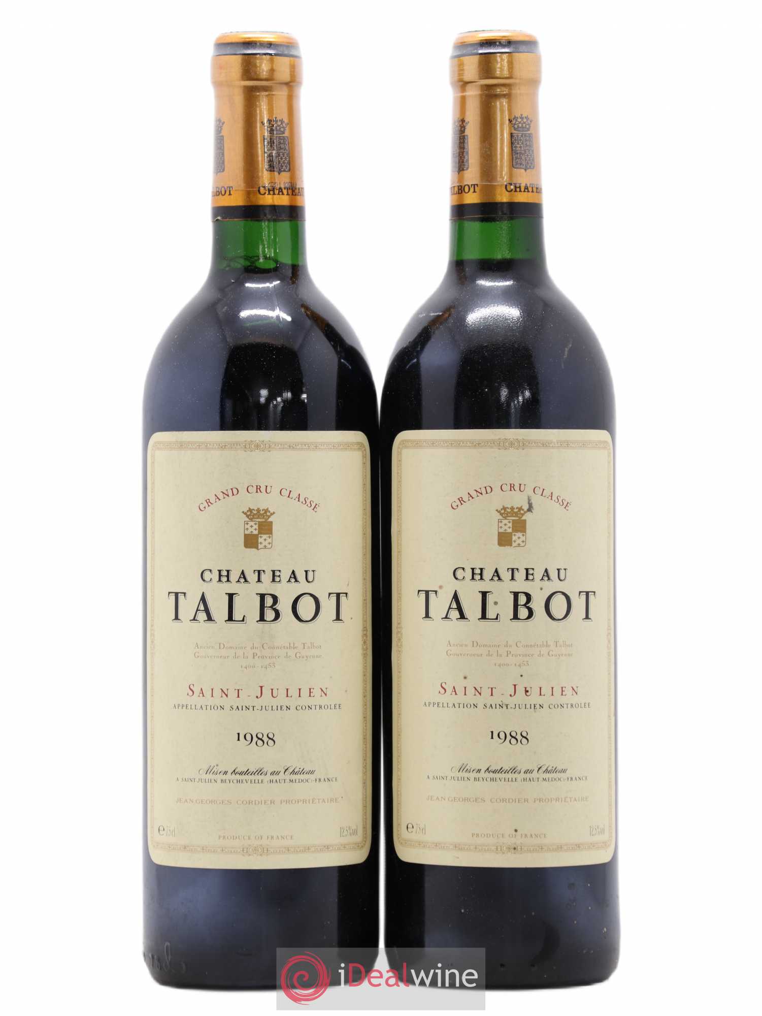 Château Talbot 4ème Grand Cru Classé 1988 - Lot de 2 bouteilles - 0