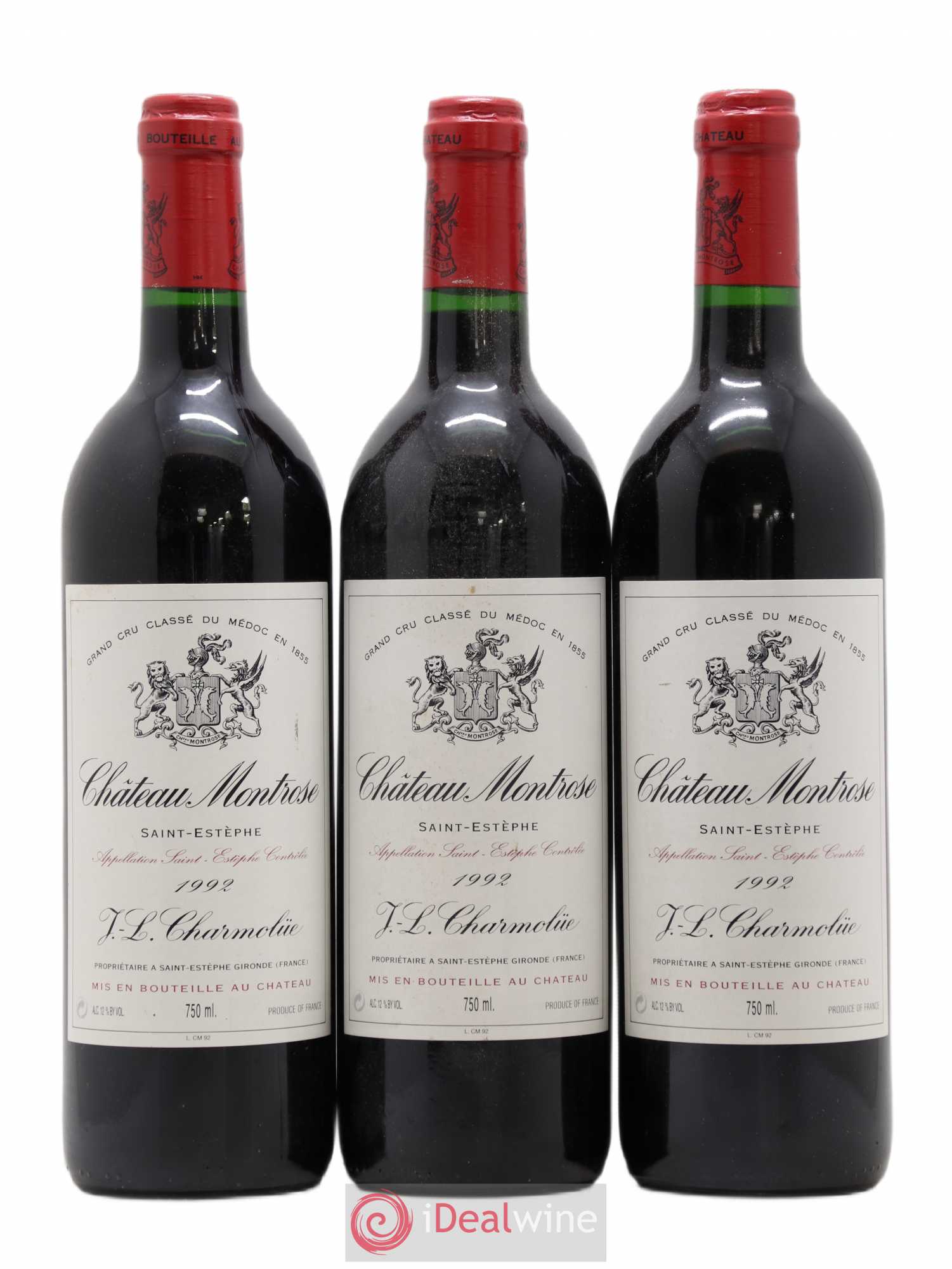 Château Montrose 2ème Grand Cru Classé 1992 - Lot de 3 bouteilles - 0