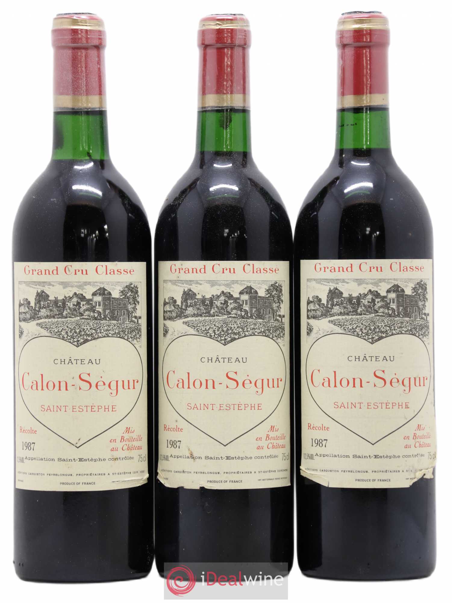 Château Calon Ségur 3ème Grand Cru Classé 1987 - Lot de 3 bouteilles - 0