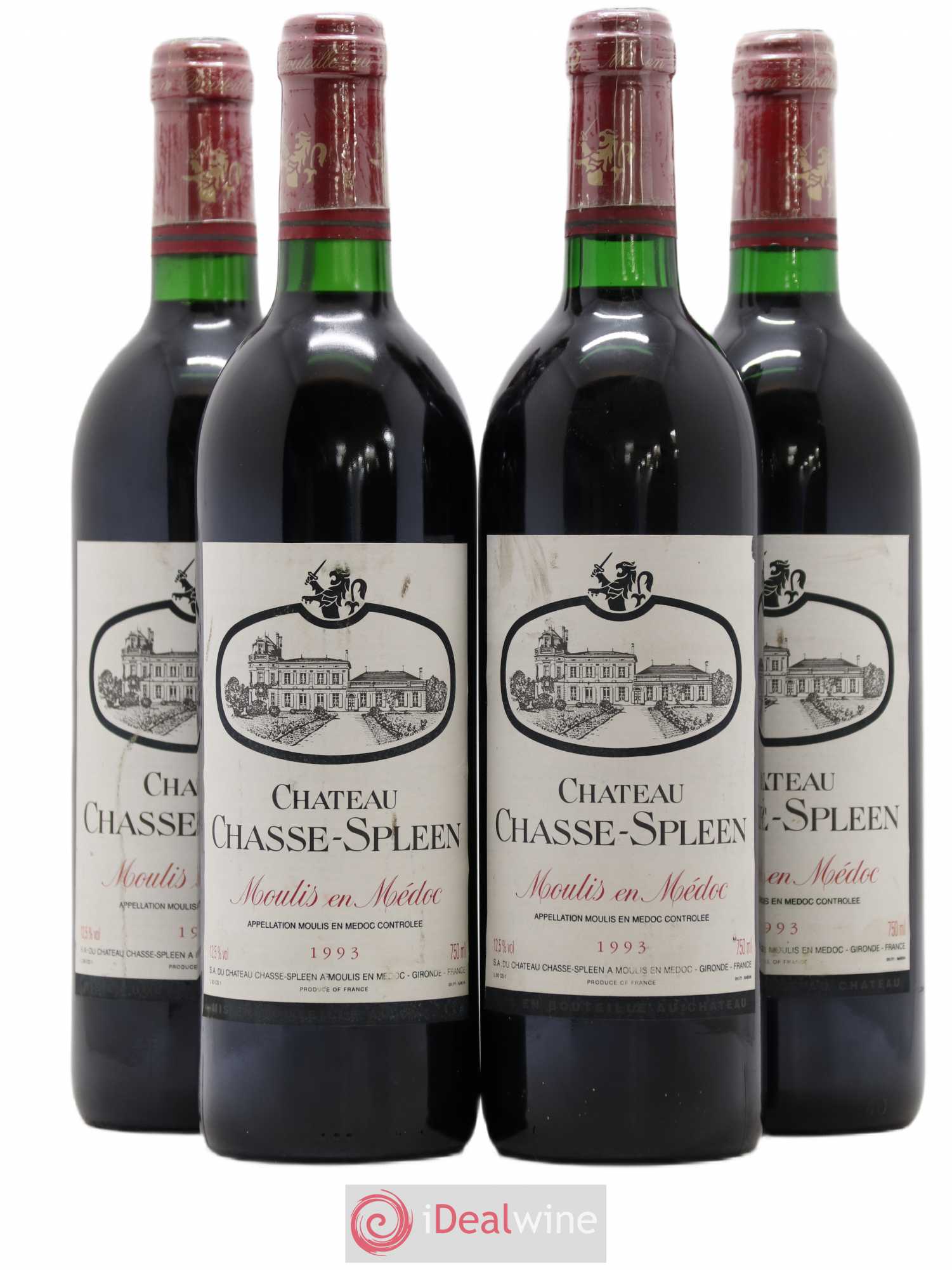 Château Chasse Spleen 1993 - Lot de 4 bouteilles - 0