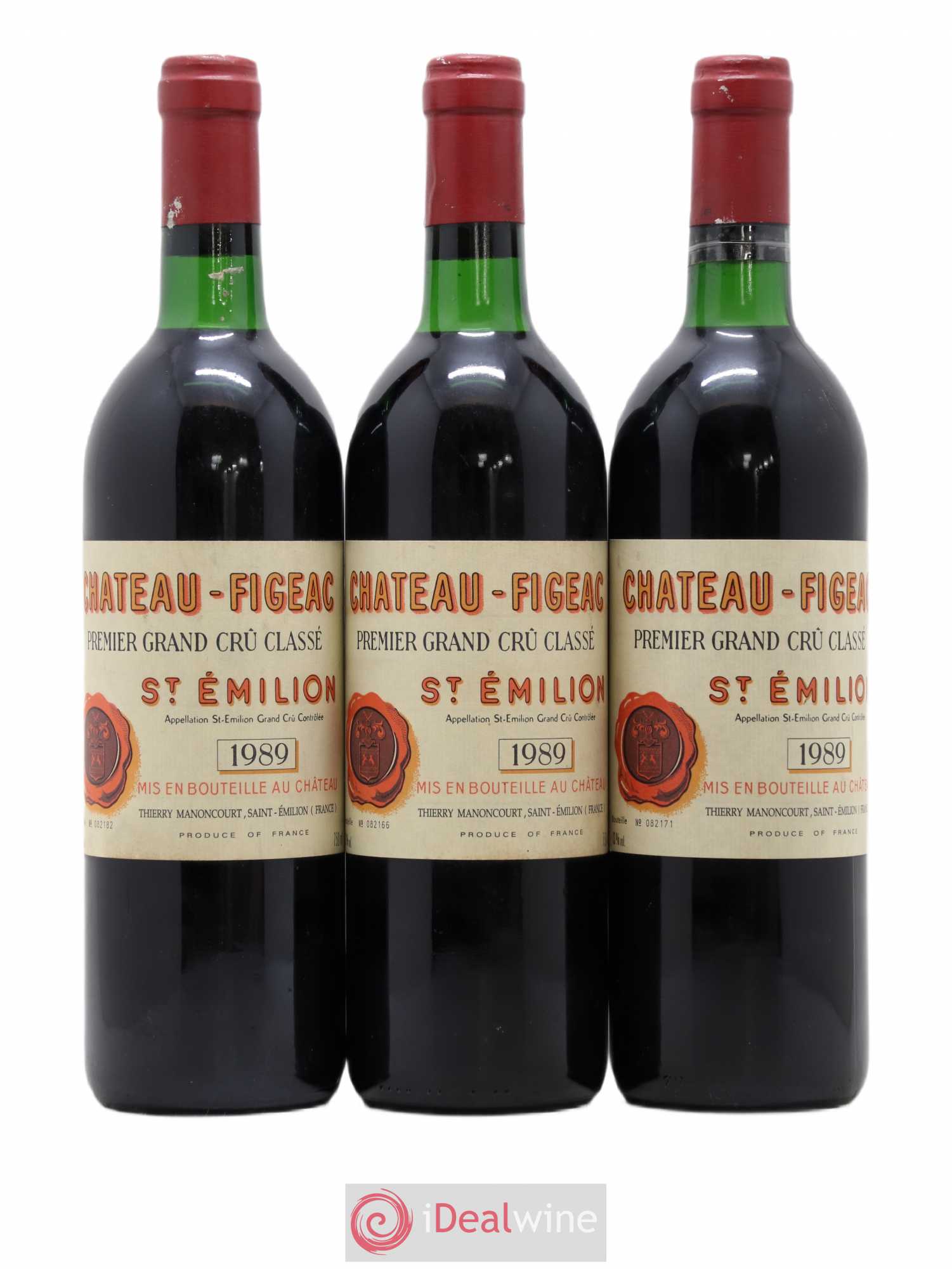 Château Figeac 1er Grand Cru Classé A 1989 - Lot de 3 bouteilles - 0