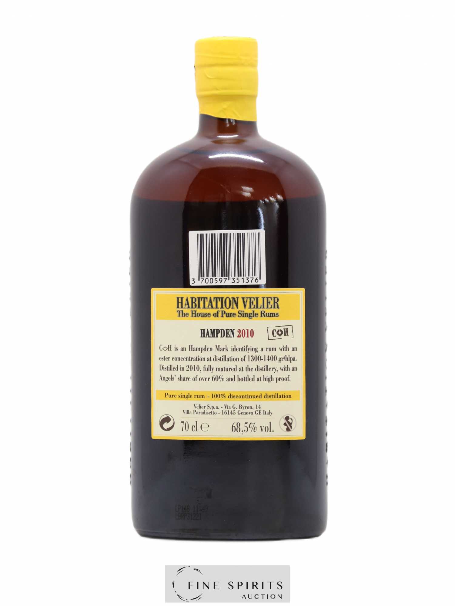 Hampden 10 years 2010 Velier C.H Pot Still Distillation - bottled 2020 Habitation Velier - Lot de 1 bouteille - 2