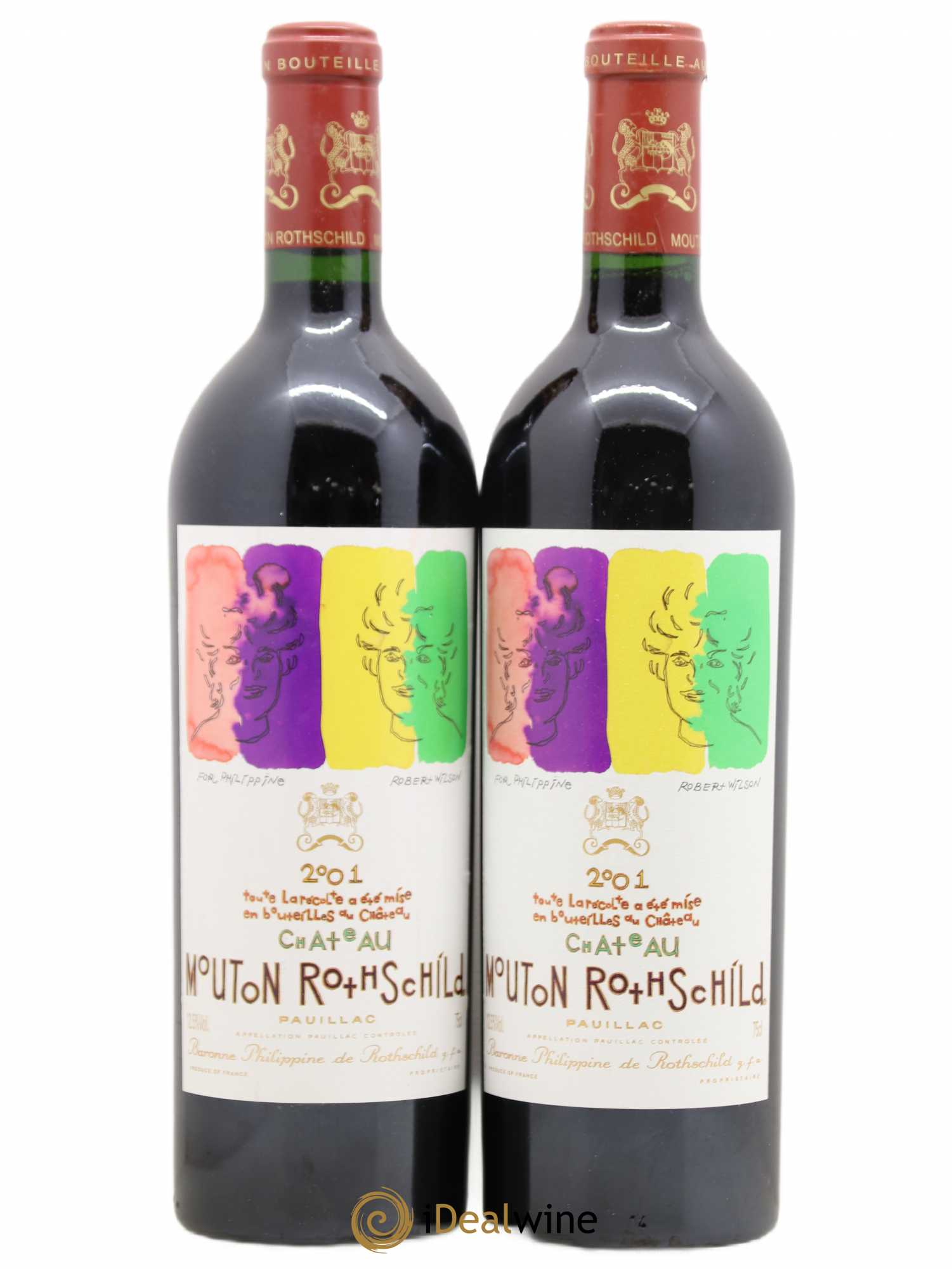Château Mouton Rothschild 1er Grand Cru Classé 2001 - Lot de 2 bouteilles - 0
