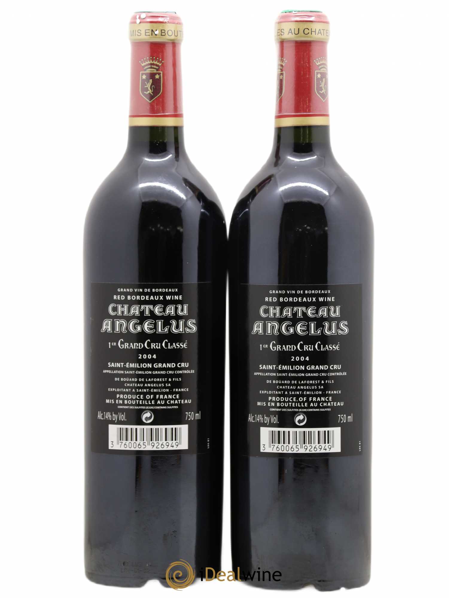 Château Angélus 1er Grand Cru Classé A 2004 - Lot de 2 bouteilles - 1