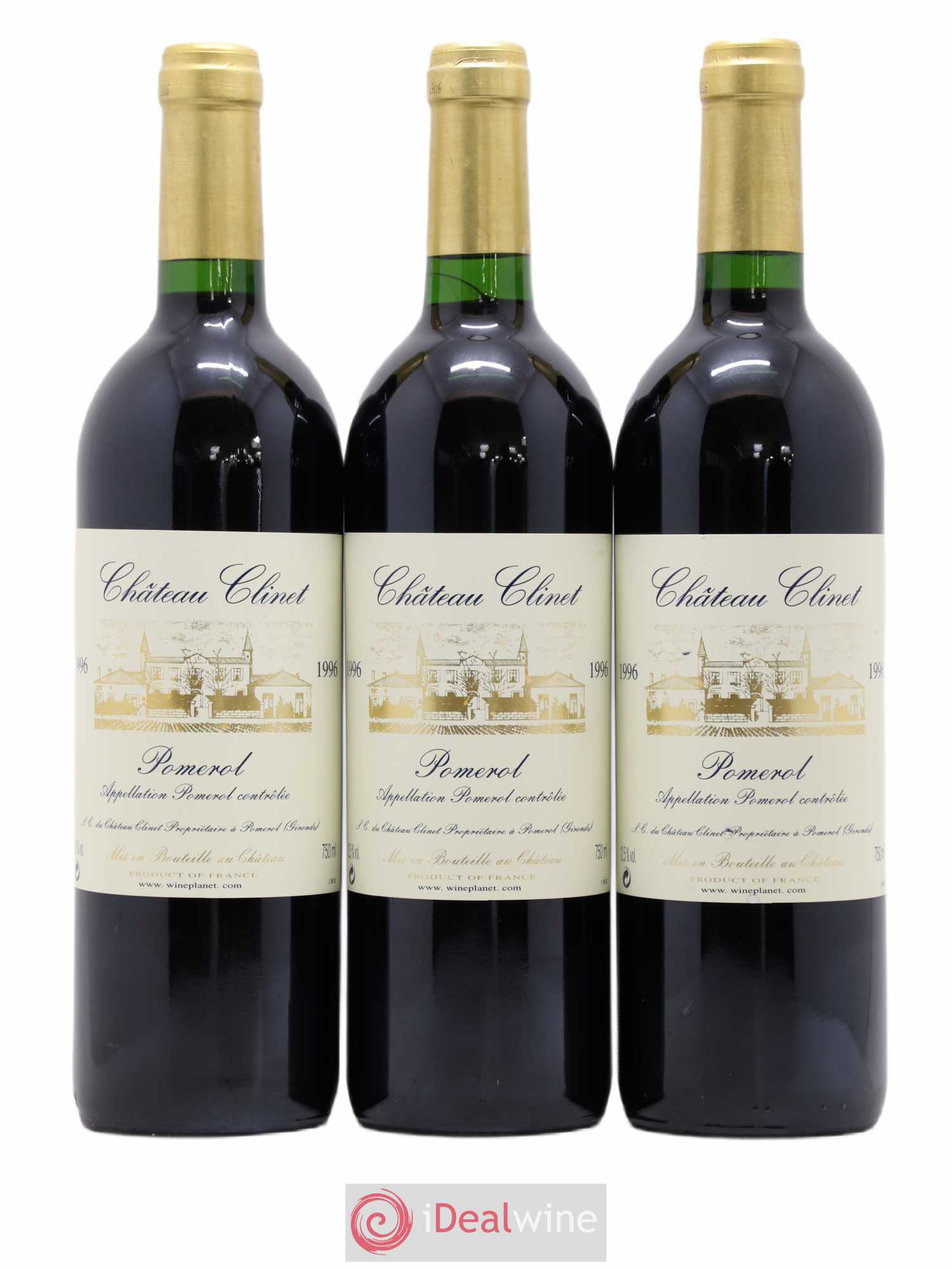 Château Clinet 1996 - Lot de 3 bouteilles - 0