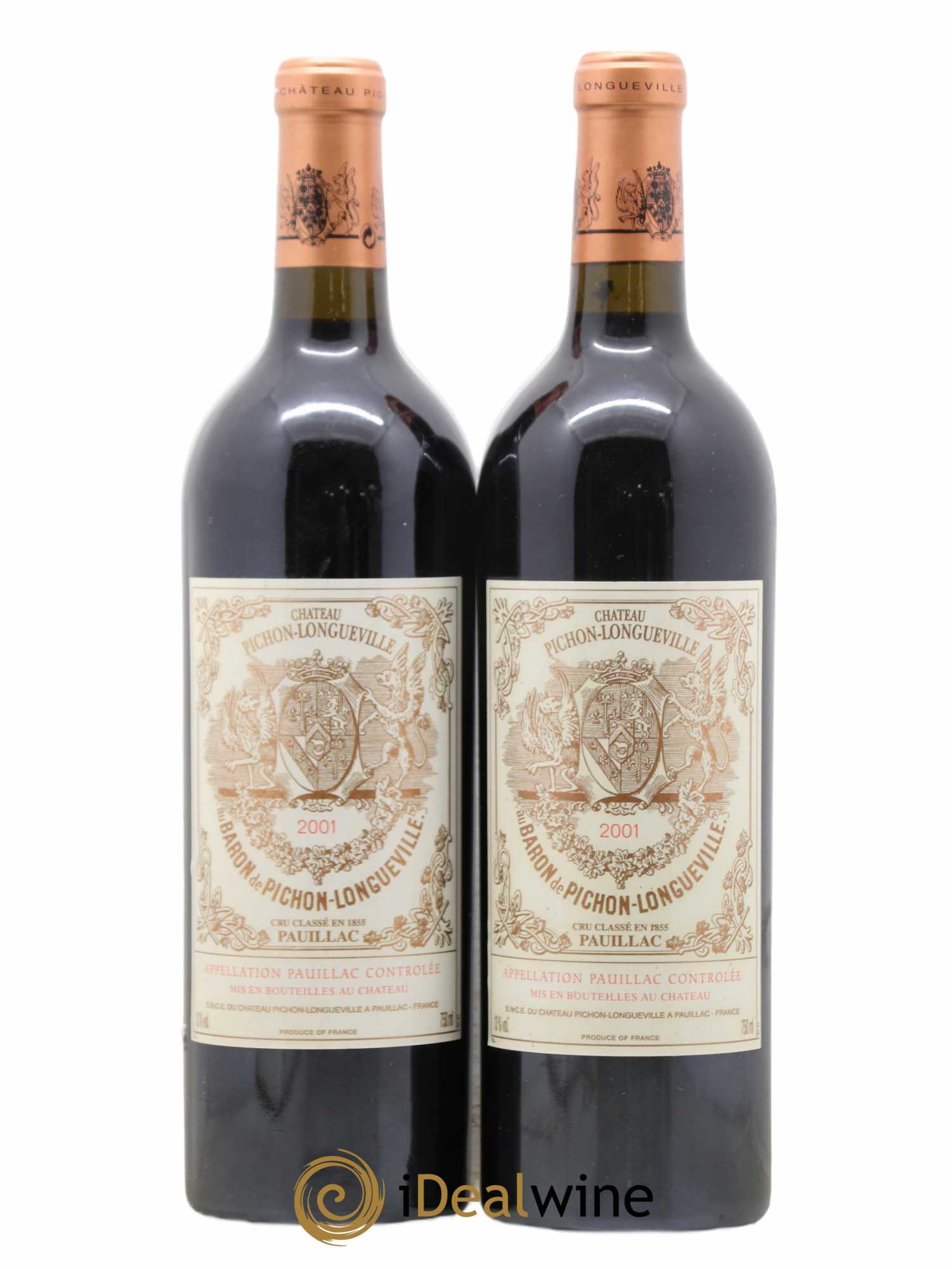 Pichon Longueville Baron 2ème Grand Cru Classé 2001 - Lot of 2 bottles - 0