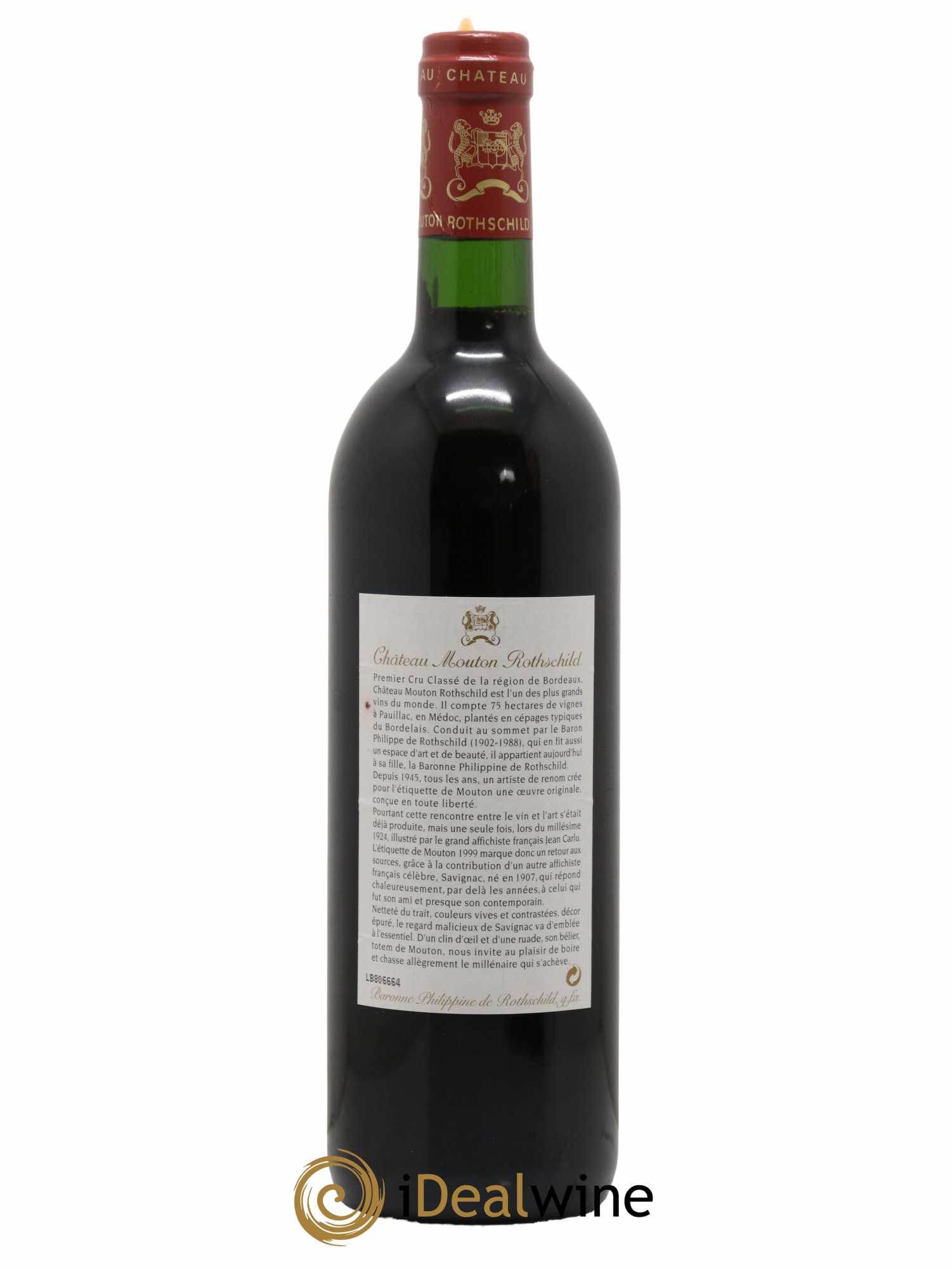 Château Mouton Rothschild 1er Grand Cru Classé 1999 - Lot de 1 bouteille - 1
