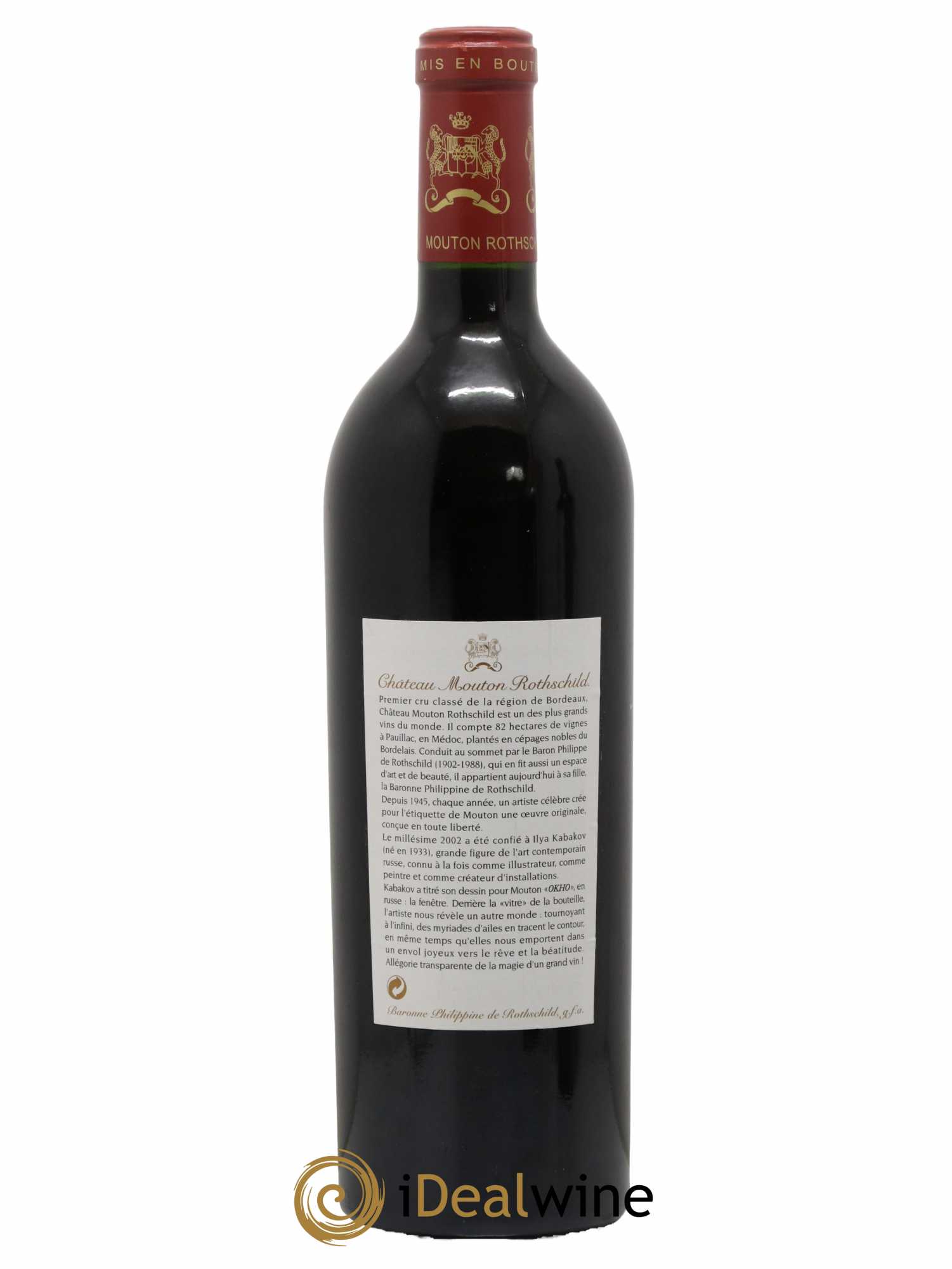 Château Mouton Rothschild 1er Grand Cru Classé 2002 - Lot de 1 bouteille - 1