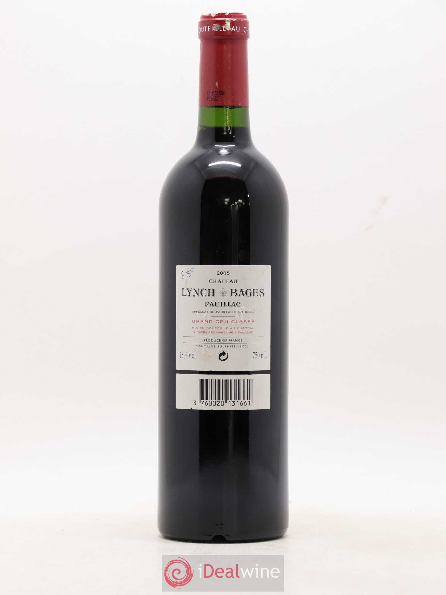 Château Lynch Bages 5ème Grand Cru Classé 2005 - Lot de 1 bouteille - 1