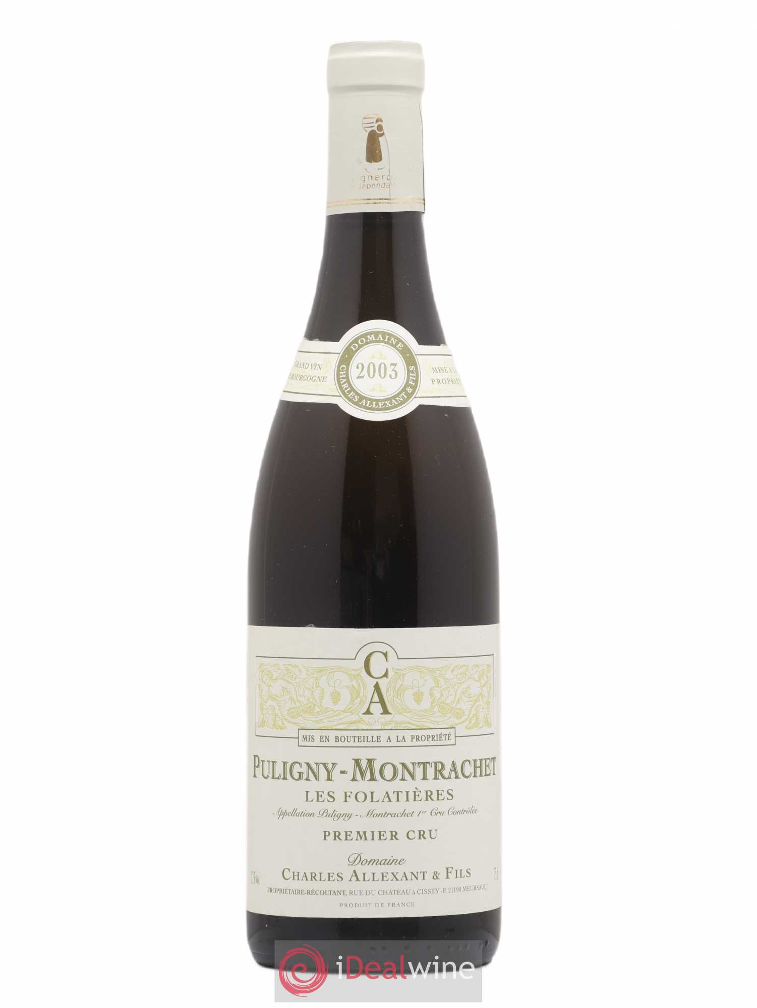 Puligny-Montrachet 1er Cru Les Folatières domaine Charles Allexant 2003 - Posten von 1 Flasche - 0