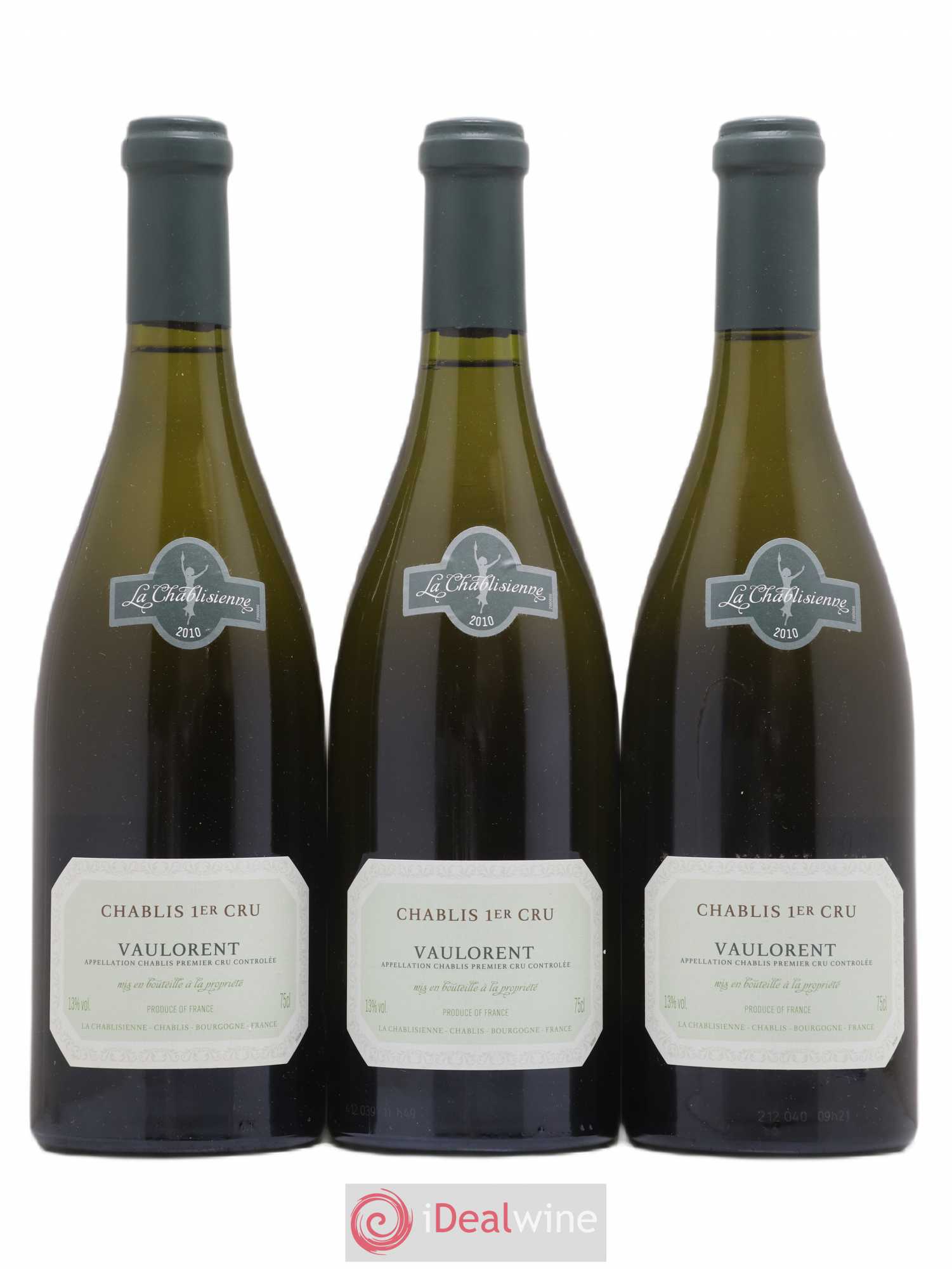 Chablis 1er Cru Vaulorent La Chablisienne 2010 - Lot de 3 bouteilles - 0