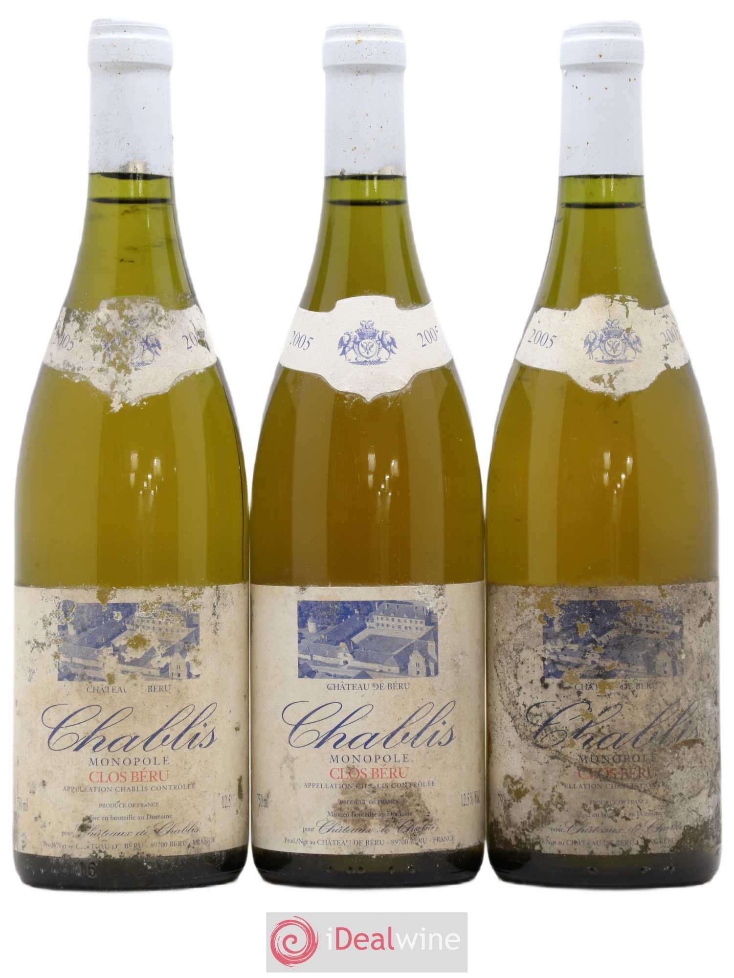 Chablis Clos Béru Monopole Château de Béru Clos Béru 2005 - Posten von 3 Flaschen - 0