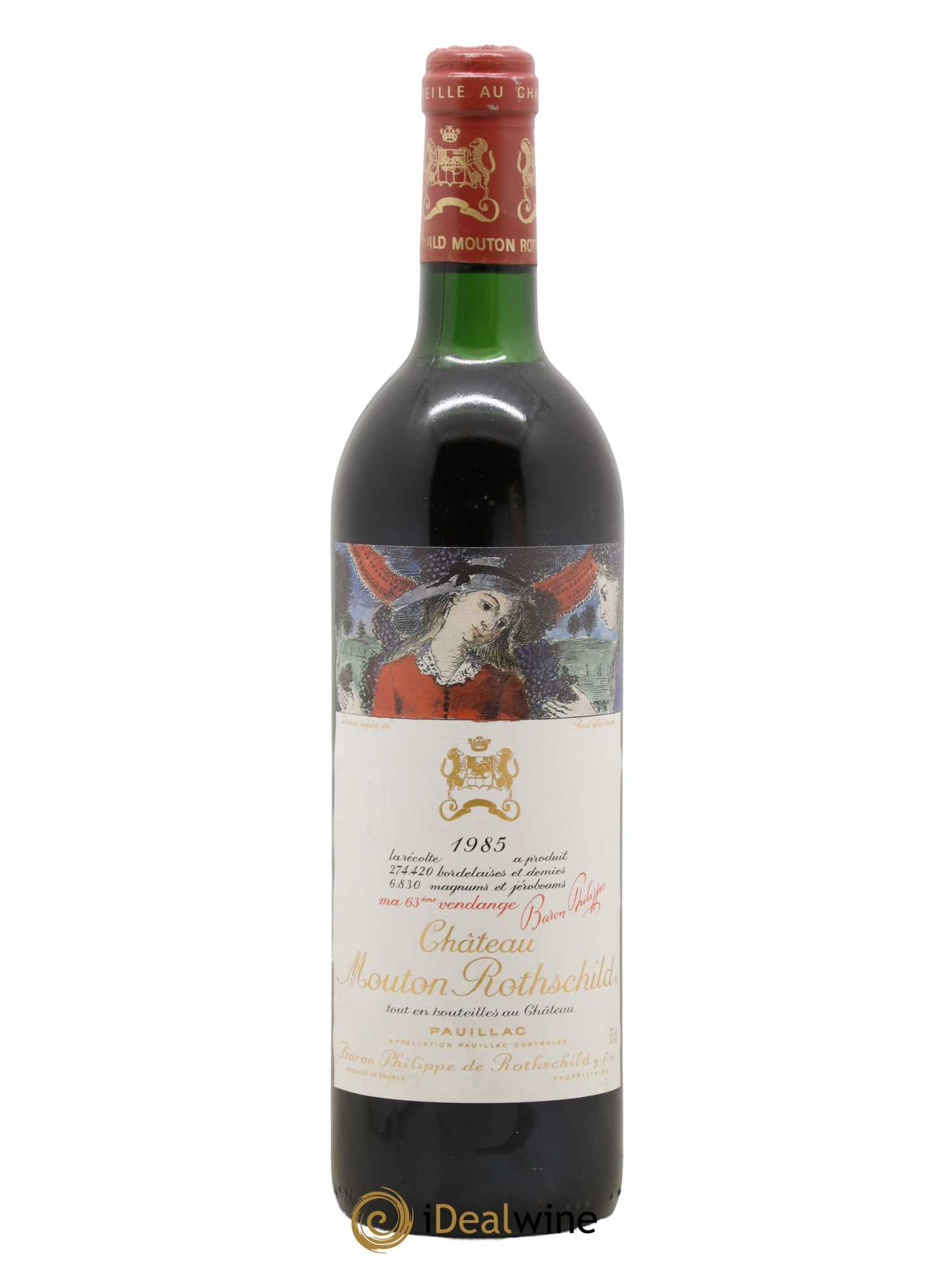 Château Mouton Rothschild 1er Grand Cru Classé 1985 - Lot de 1 bouteille - 0