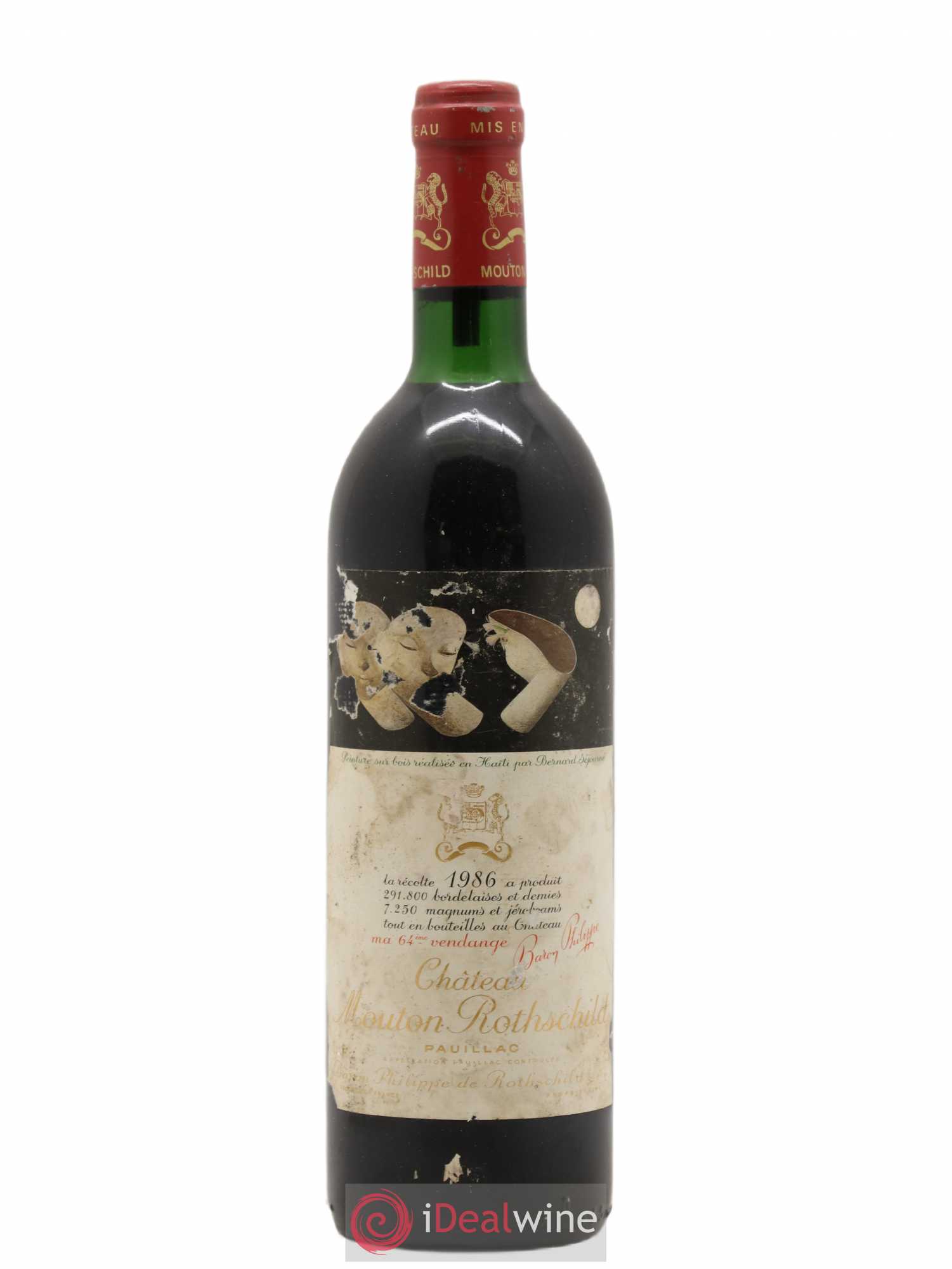 Château Mouton Rothschild 1er Grand Cru Classé 1986 - Lot de 1 bouteille - 0