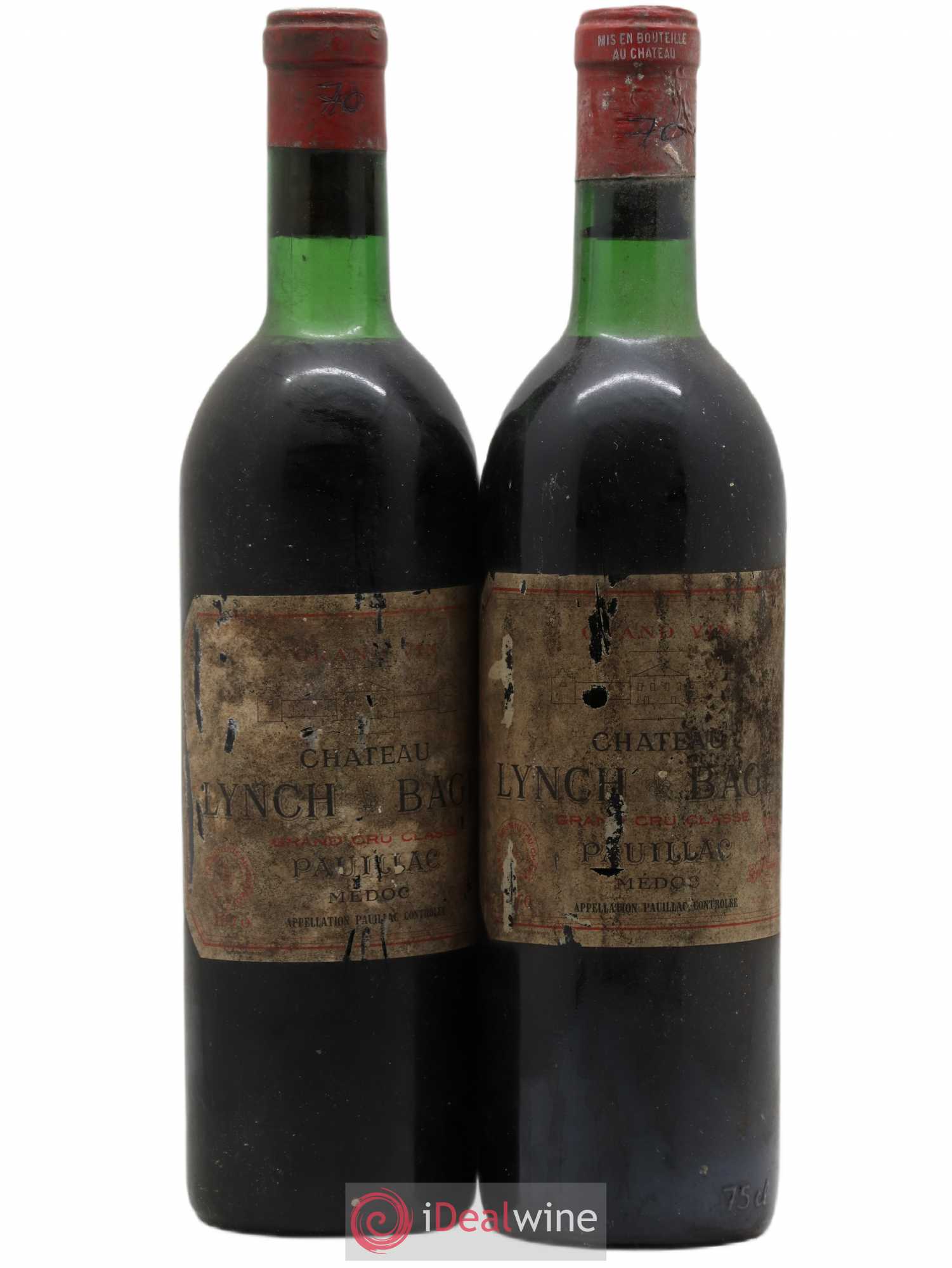 Château Lynch Bages 5ème Grand Cru Classé 1970 - Lot de 2 bouteilles - 0