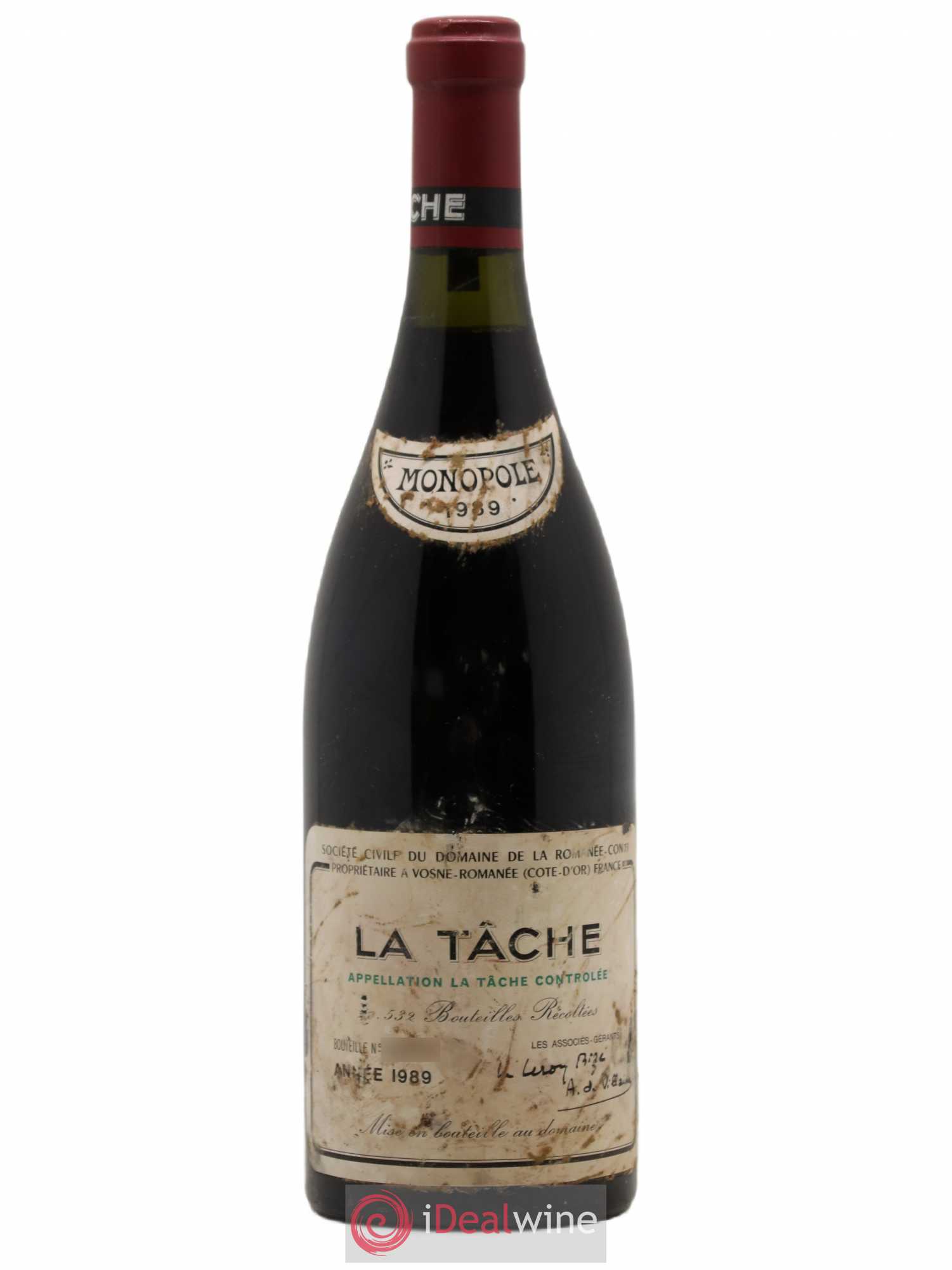 La Tâche Grand Cru Domaine de la Romanée-Conti 1989 - Lot de 1 bouteille - 0